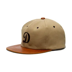 2 TONE LEATHER COTTON CAP - Beige casual-baseball-cap