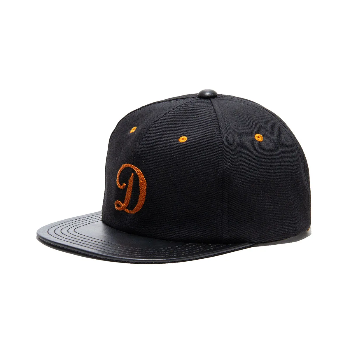 2 TONE LEATHER COTTON CAP - Black casual-baseball-cap