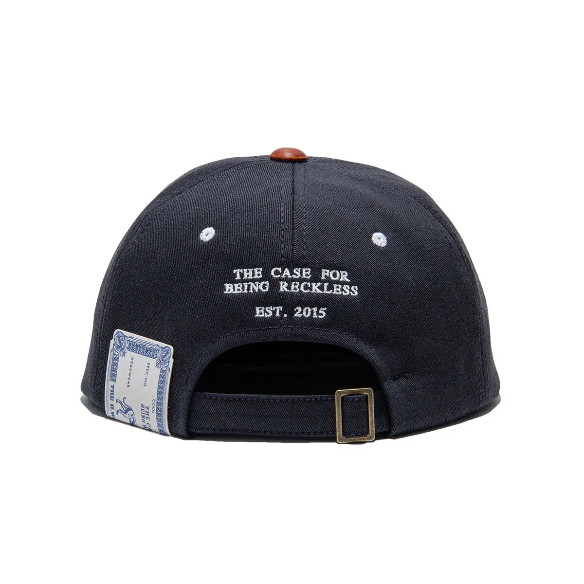 2 TONE LEATHER COTTON CAP - Navy