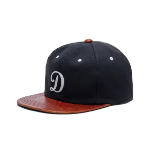 2 TONE LEATHER COTTON CAP - Navy casual-baseball-cap