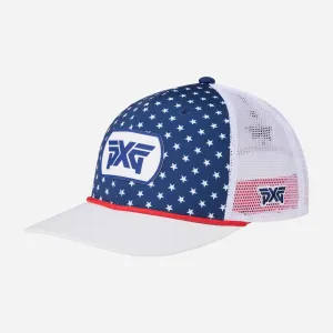 2025 Stars & Stripes Dog Tag Trucker Cap - One Size casual-dad-hat