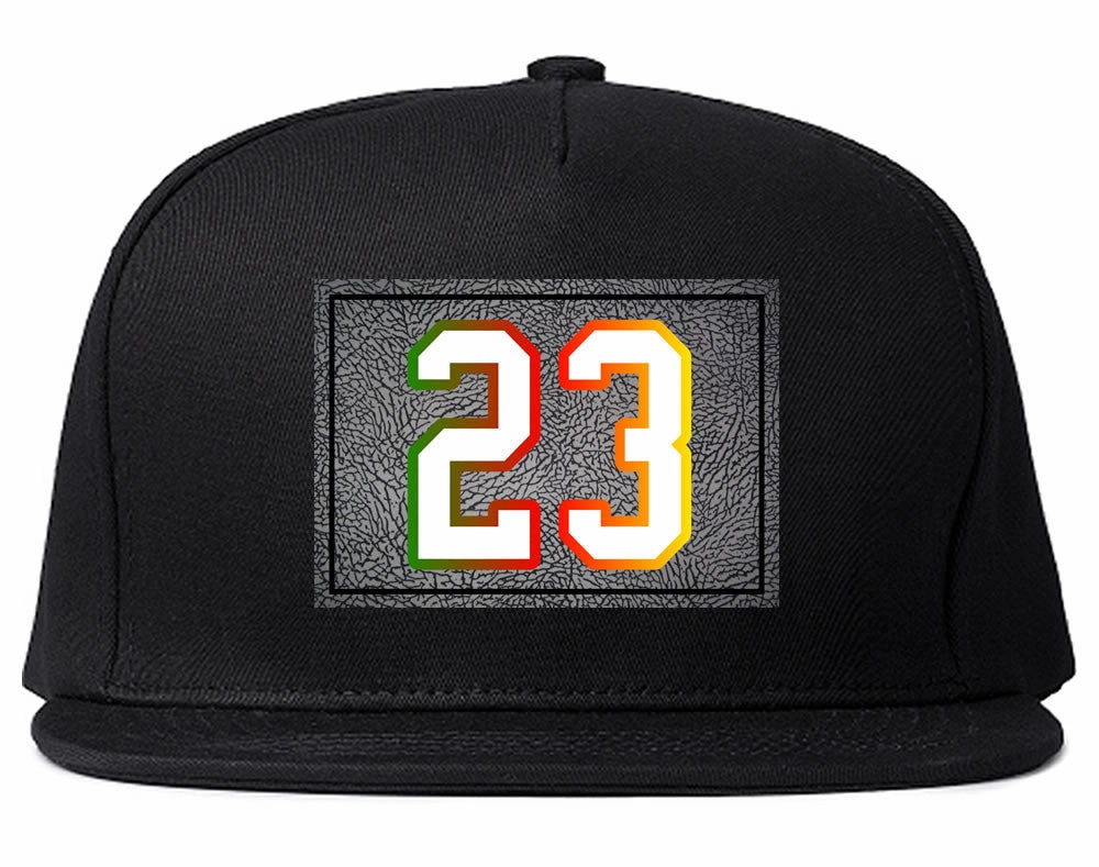 23 Cement Print Colorful Jersey Snapback Hat
