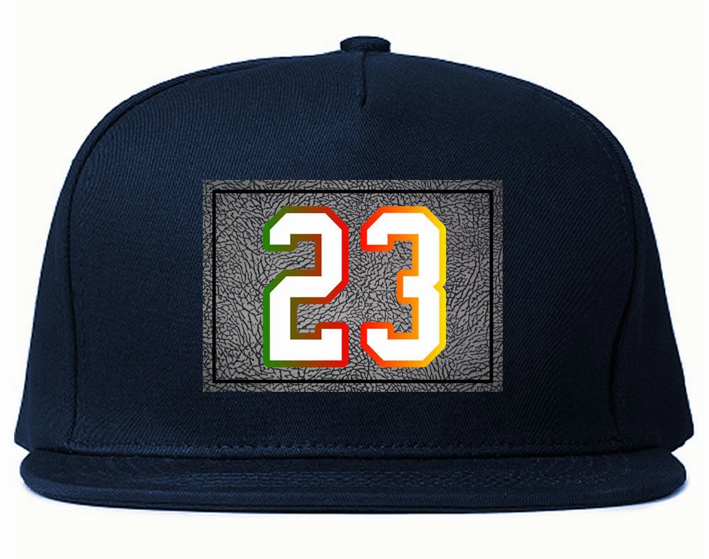 23 Cement Print Colorful Jersey Snapback Hat