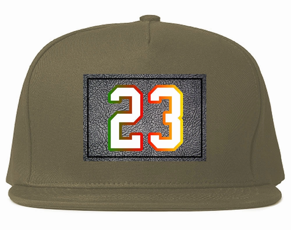 23 Cement Print Colorful Jersey Snapback Hat