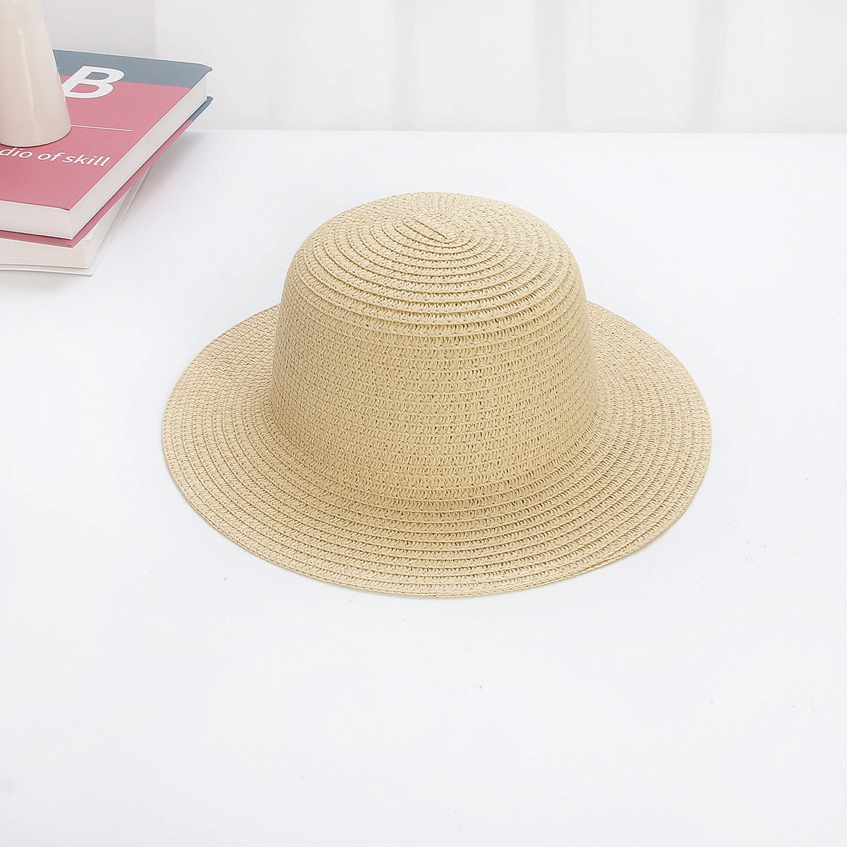 29cm Children's Flat-Brim Straw Hat Summer