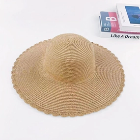40cm Wide-Brim Round-Top Hat Summer Sun Protection spring-straw-hat