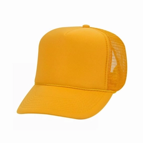 5 Panel High Crown Polyester Foam Front Mesh Back Trucker Hat casual-trucker-hat
