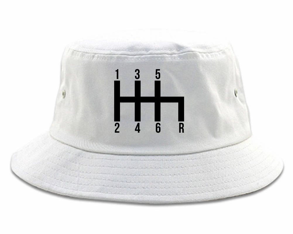 6 Speed Manual Transmission Car Racing Mens Bucket Hat