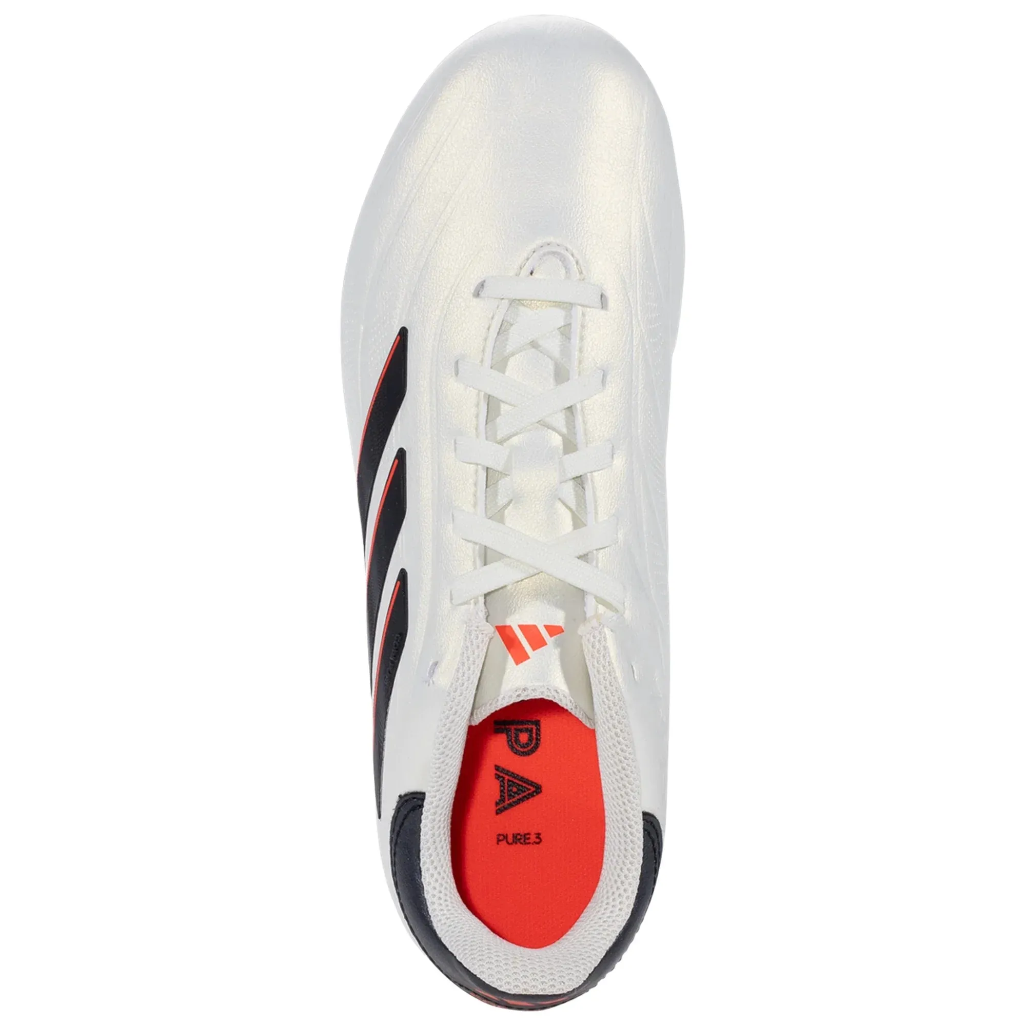 adidas Copa Pure 2 League FG Junior Fußballschuh für festen Untergrund - Elfenbein/Core Black/Solar Red