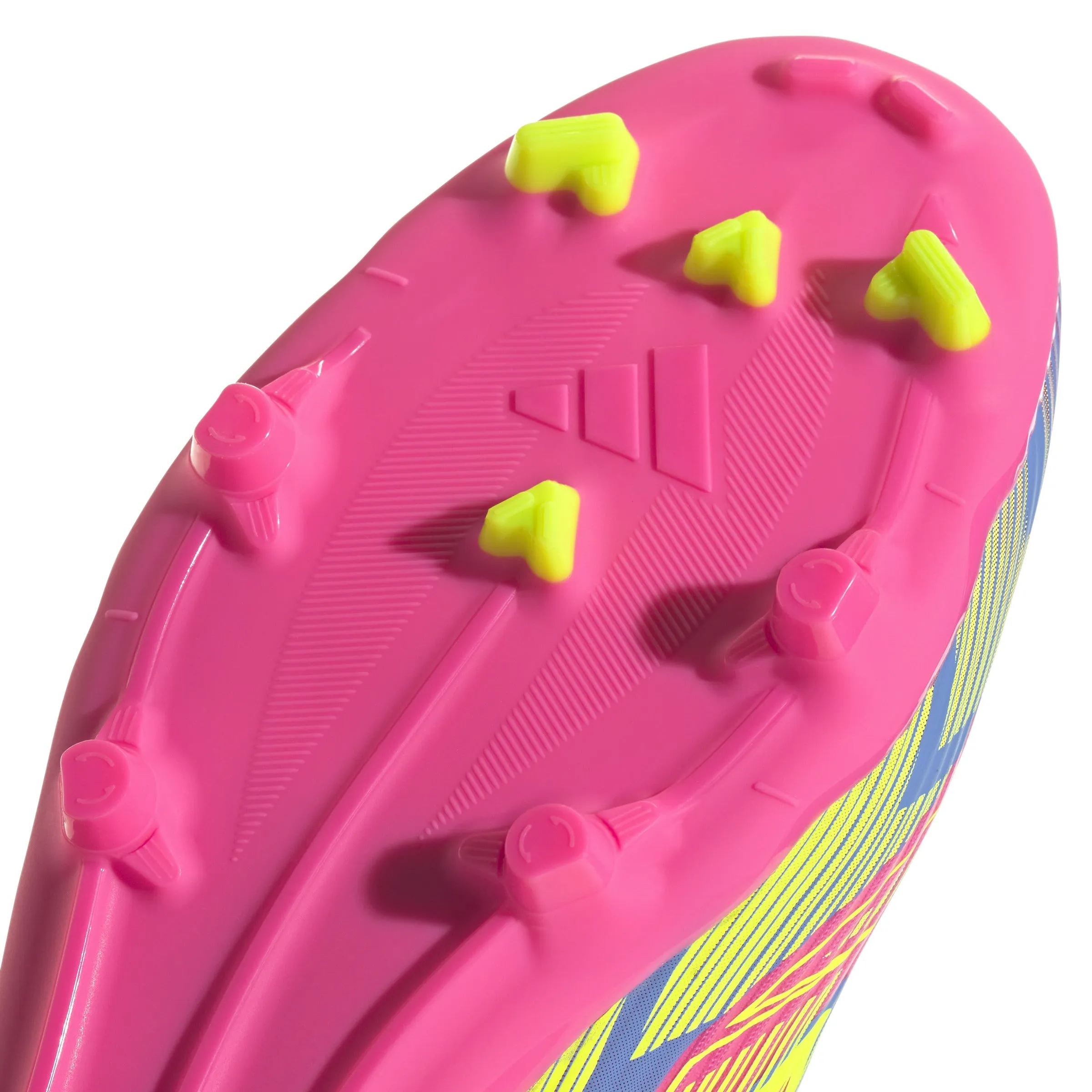adidas F50 League FG/MG Junior - Leuchtendes Rosa/Leuchtendes Zitronenblau/Blau Fusion