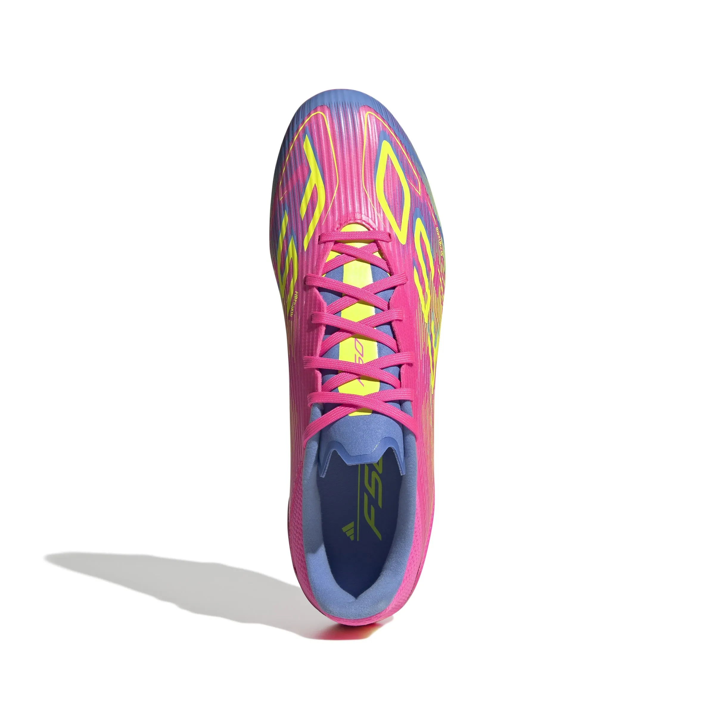 adidas F50 League FG/MG Junior - Leuchtendes Rosa/Leuchtendes Zitronenblau/Blau Fusion