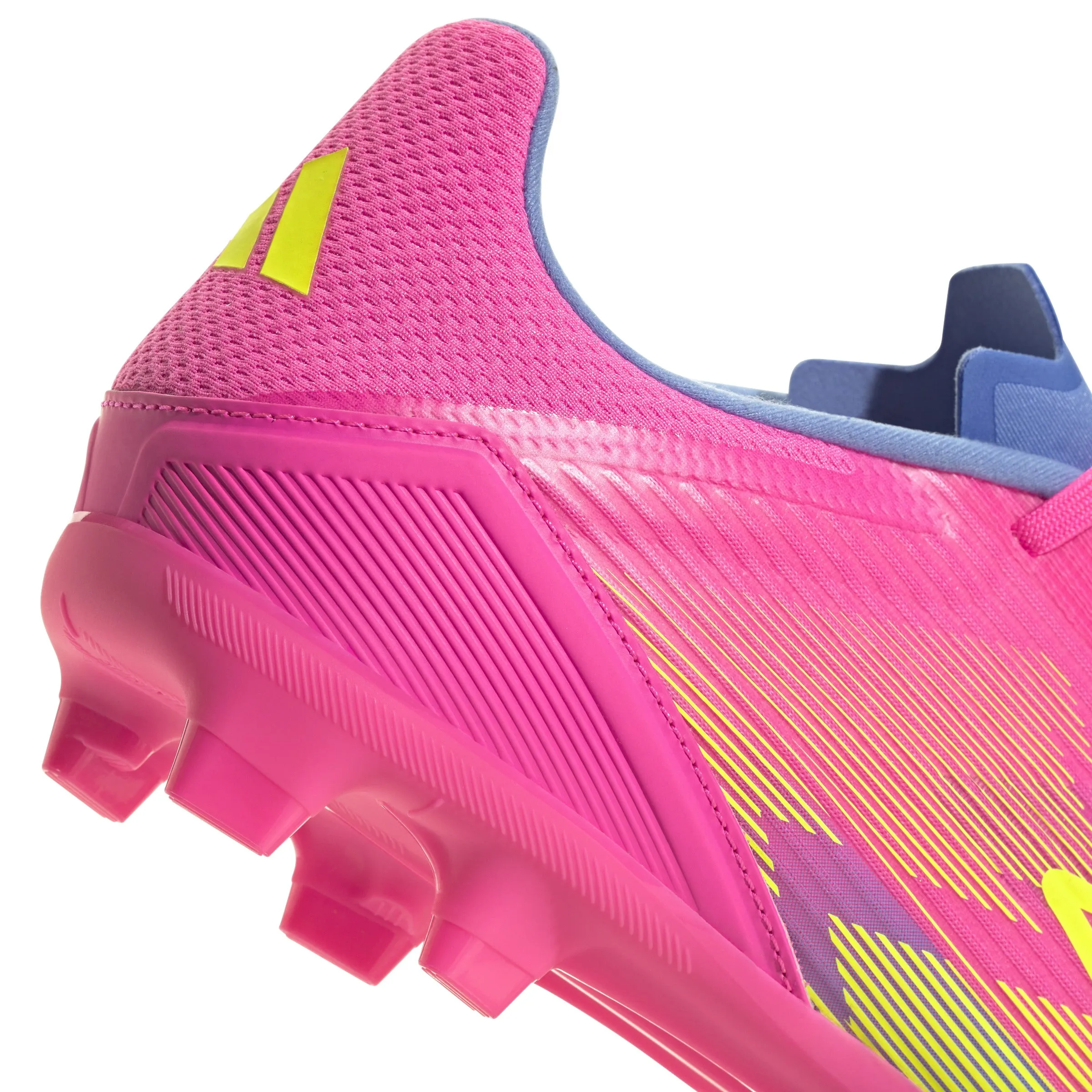 adidas F50 League FG/MG Junior - Leuchtendes Rosa/Leuchtendes Zitronenblau/Blau Fusion