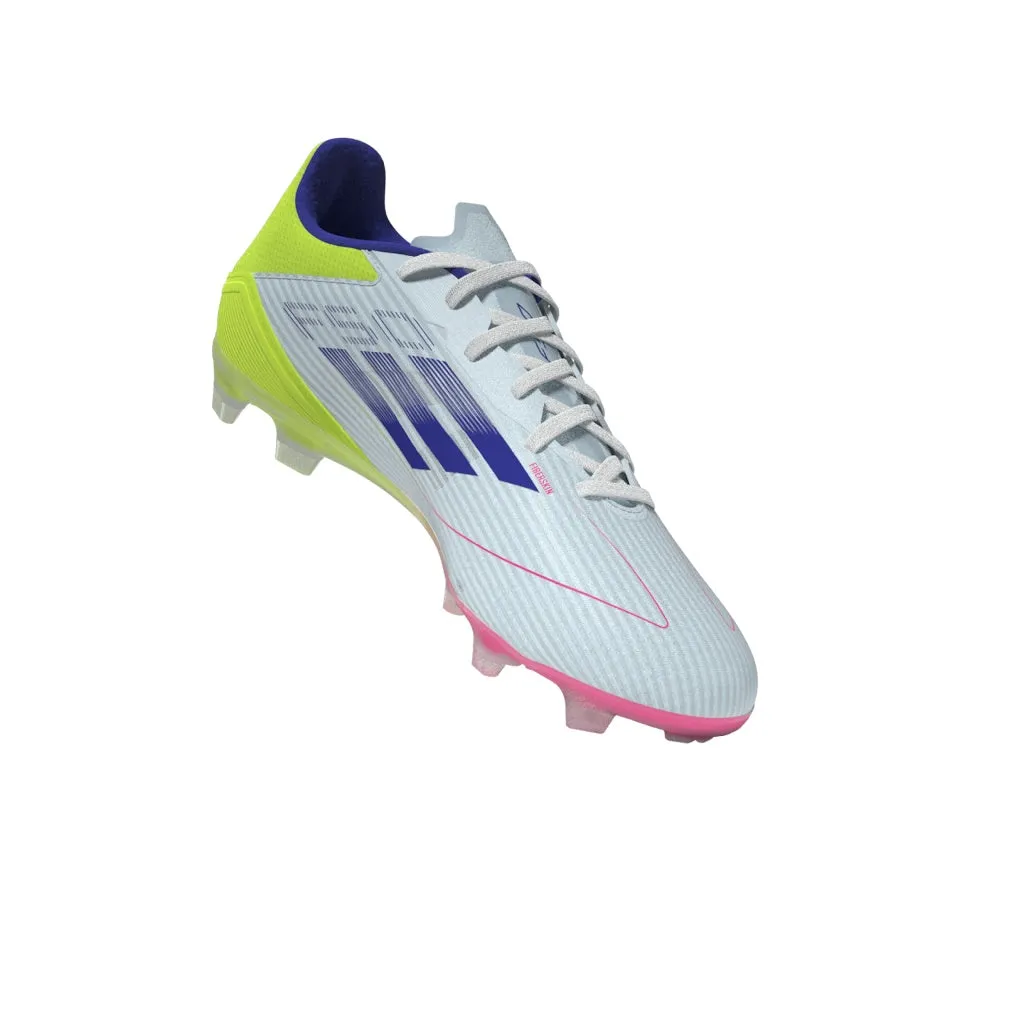 adidas F50 League Fußballschuhe für festen Untergrund - Weiß/Blau/Tesoye