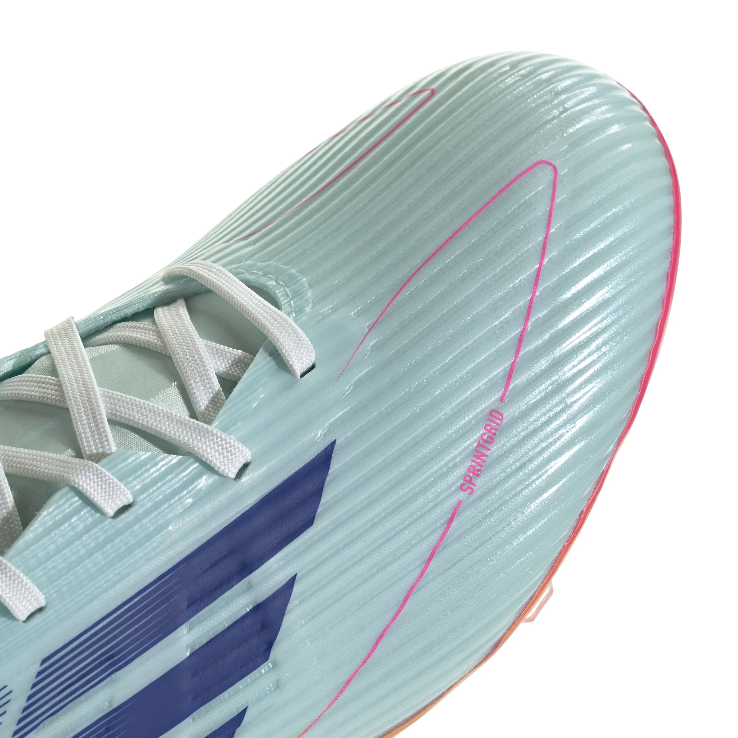 adidas F50 League Fußballschuhe für festen Untergrund - Weiß/Blau/Tesoye