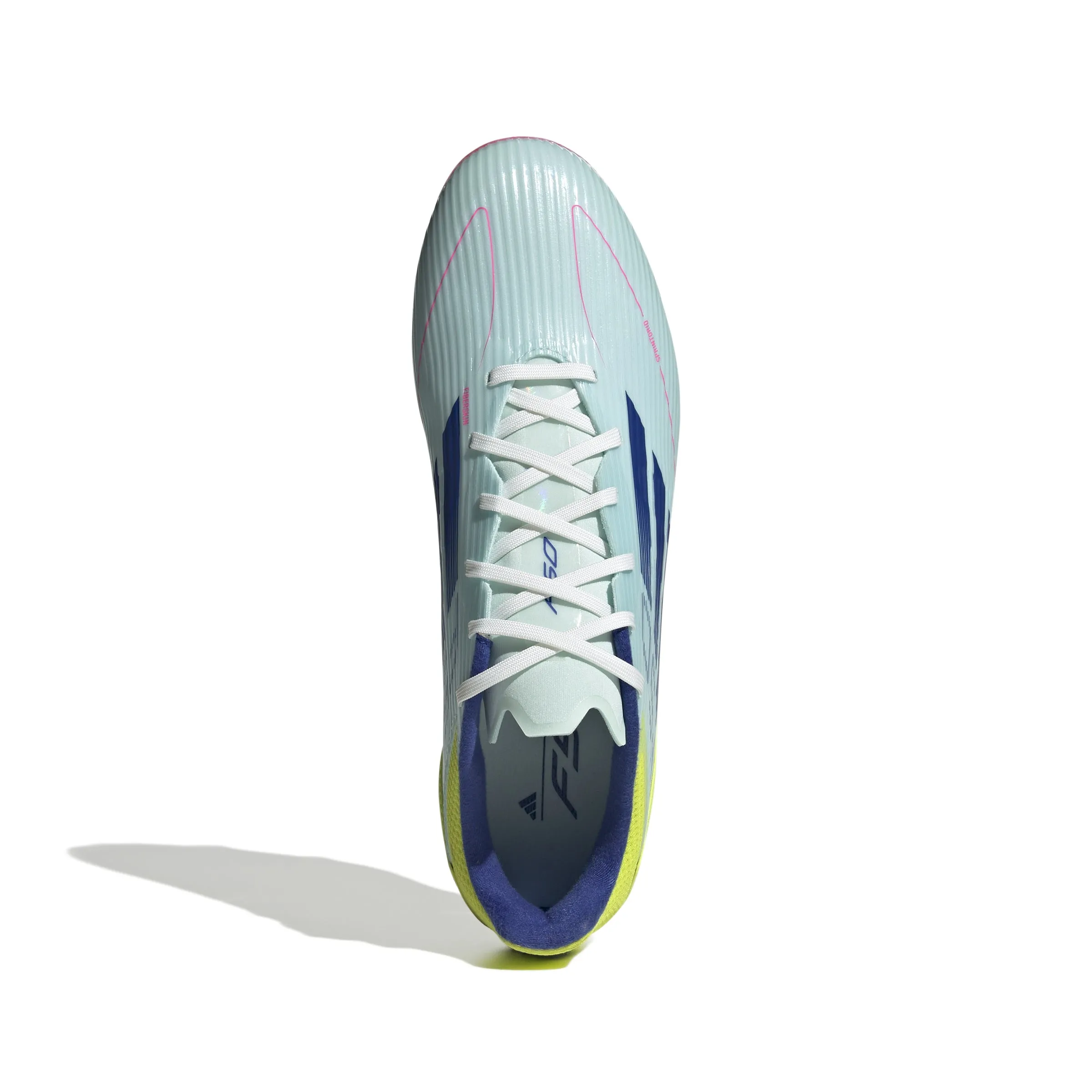 adidas F50 League Fußballschuhe für festen Untergrund - Weiß/Blau/Tesoye