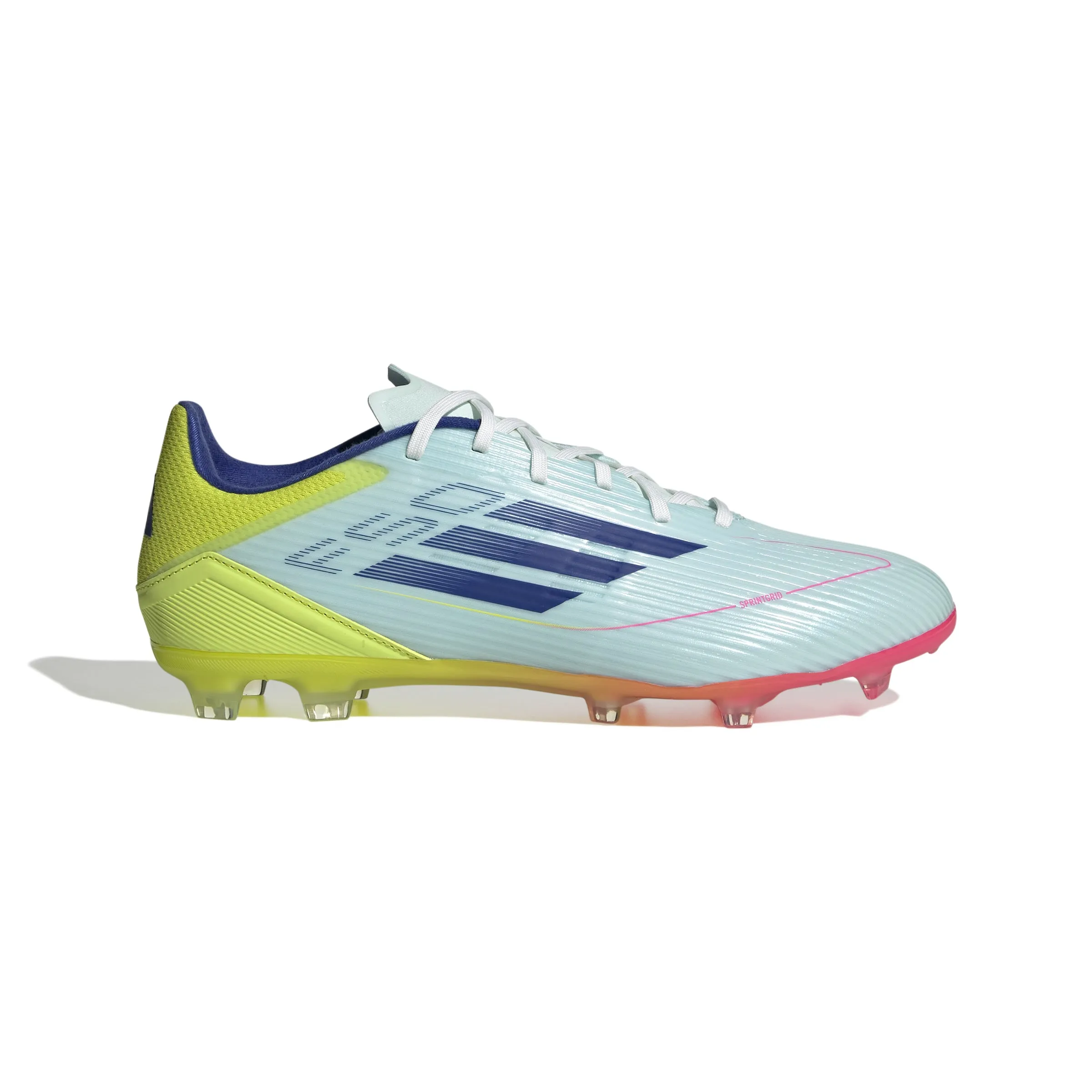 adidas F50 League Fußballschuhe für festen Untergrund - Weiß/Blau/Tesoye