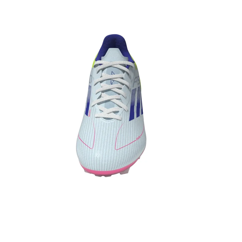 adidas F50 League Fußballschuhe für festen Untergrund - Weiß/Blau/Tesoye