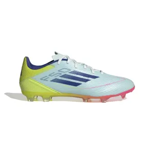 adidas F50 League Fußballschuhe für festen Untergrund - Weiß/Blau/Tesoye