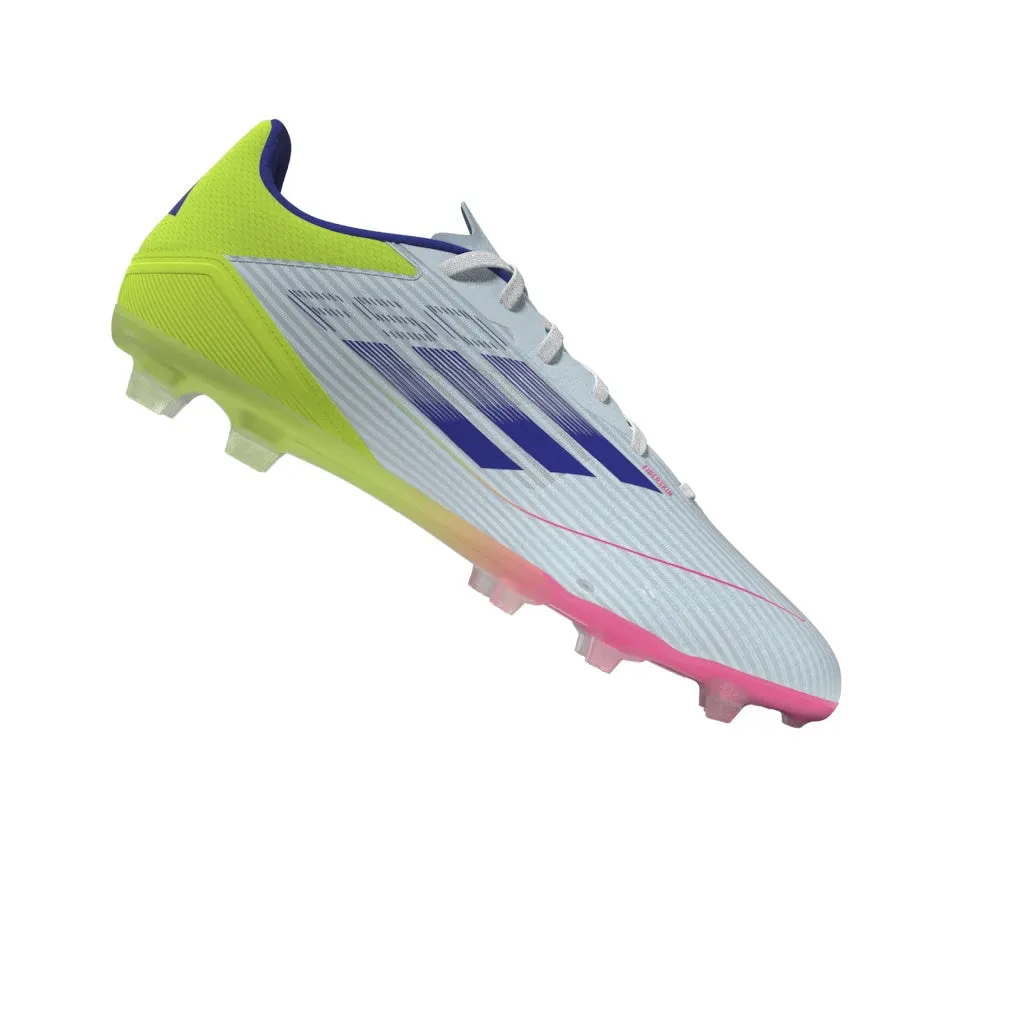 adidas F50 League Fußballschuhe für festen Untergrund - Weiß/Blau/Tesoye