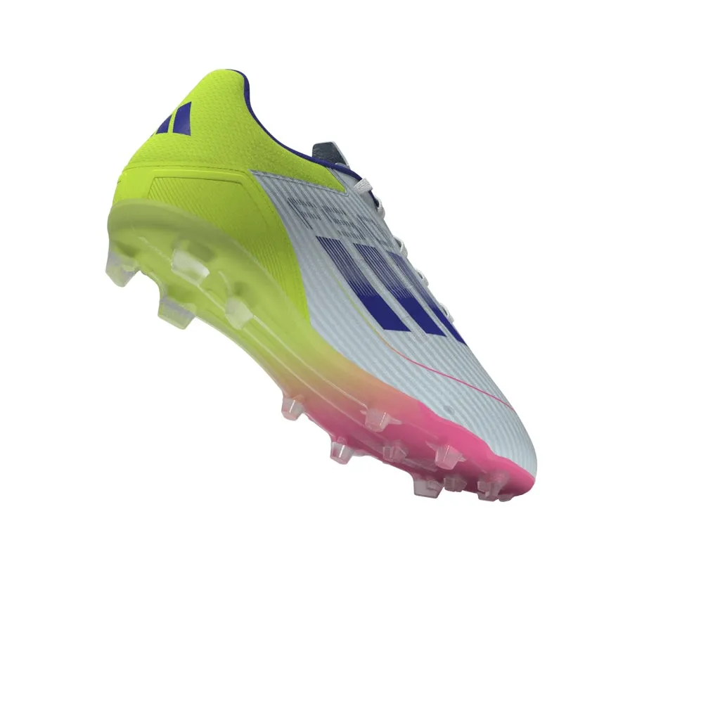 adidas F50 League Fußballschuhe für festen Untergrund - Weiß/Blau/Tesoye