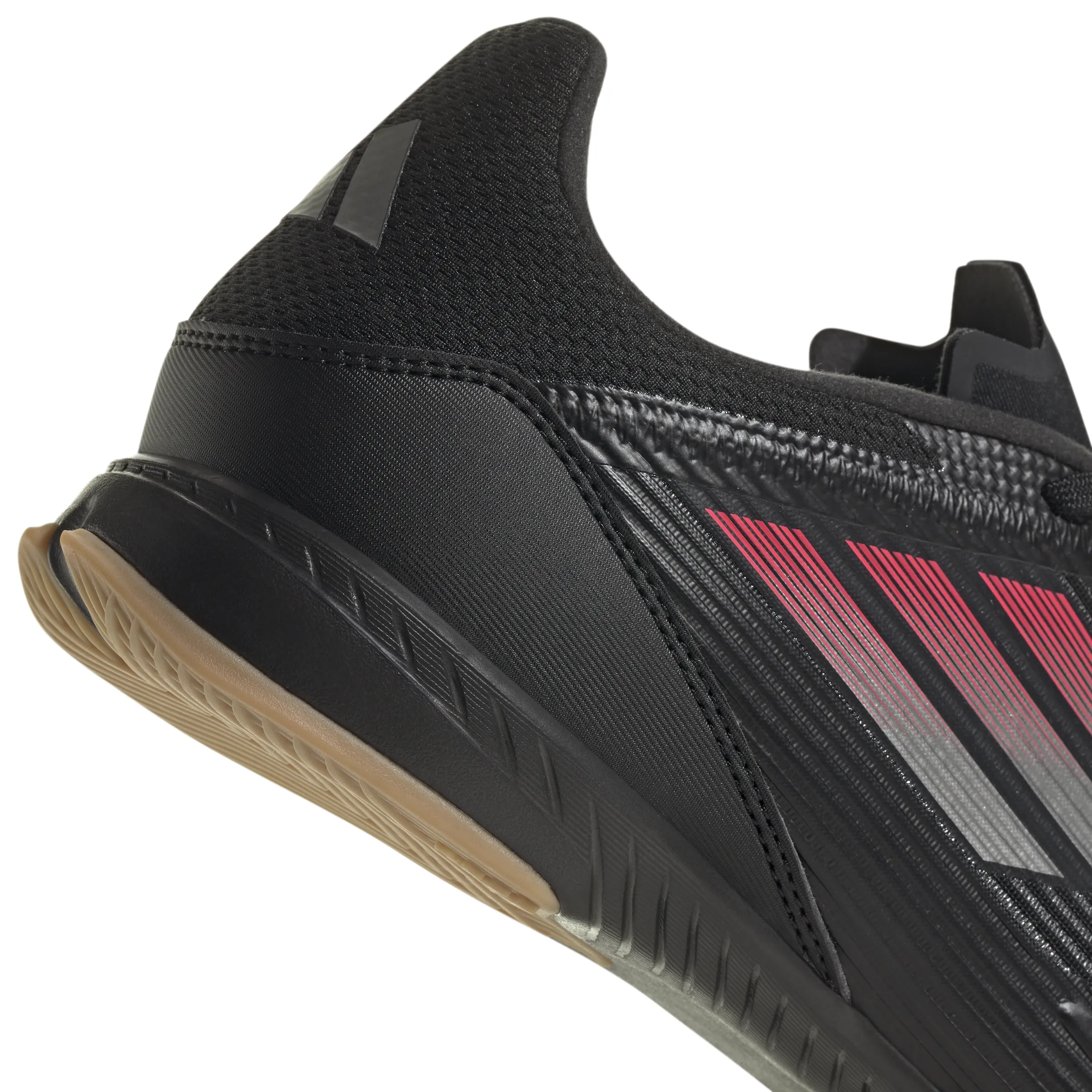 adidas F50 League IN Hallenfußballschuhe - Kernschwarz/Eisenmetall/Luzides Rot