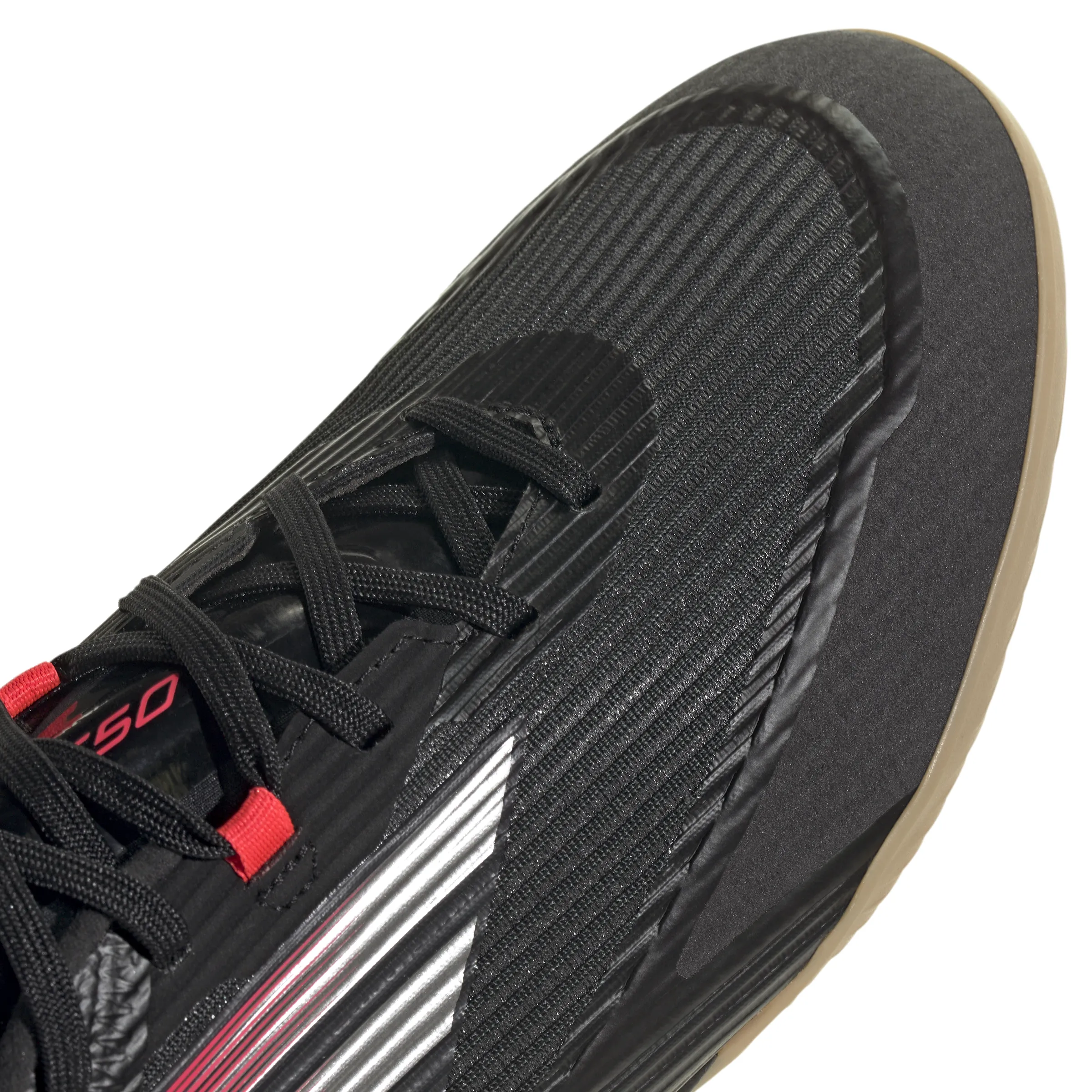 adidas F50 League IN Hallenfußballschuhe - Kernschwarz/Eisenmetall/Luzides Rot