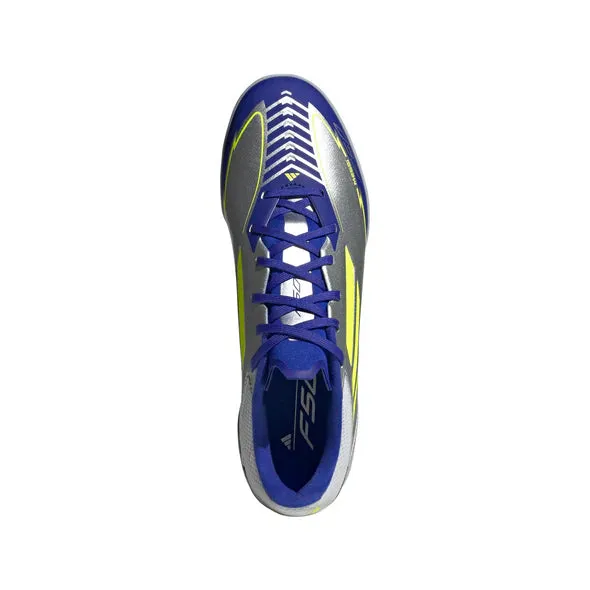 adidas F50 League MESSI TF Junior-Rasenfußballschuhe - Silber / Blau / Neon