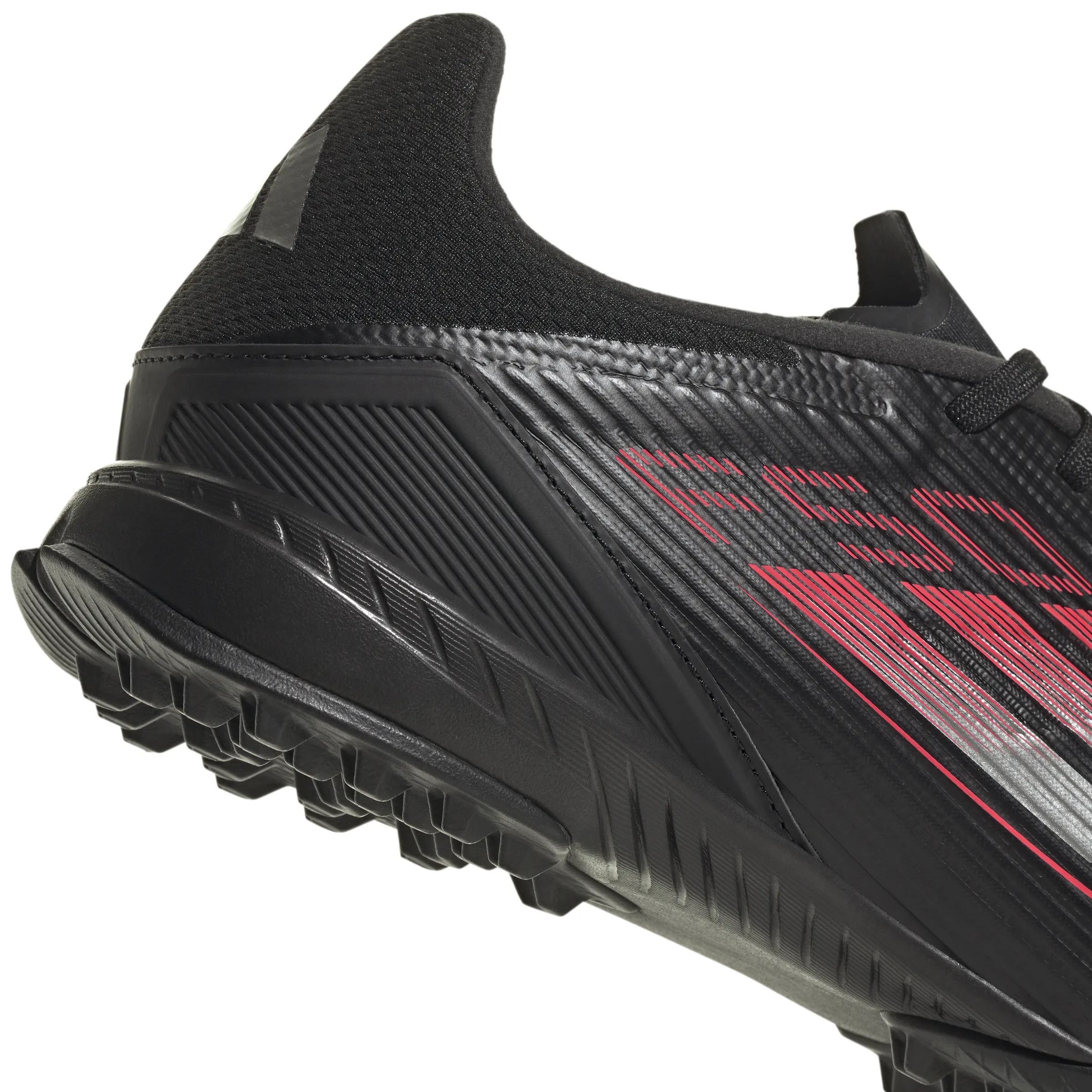 adidas F50 League TF Hallenschuhe - Kernschwarz/Eisenmetallic/Leuchtendes Rot