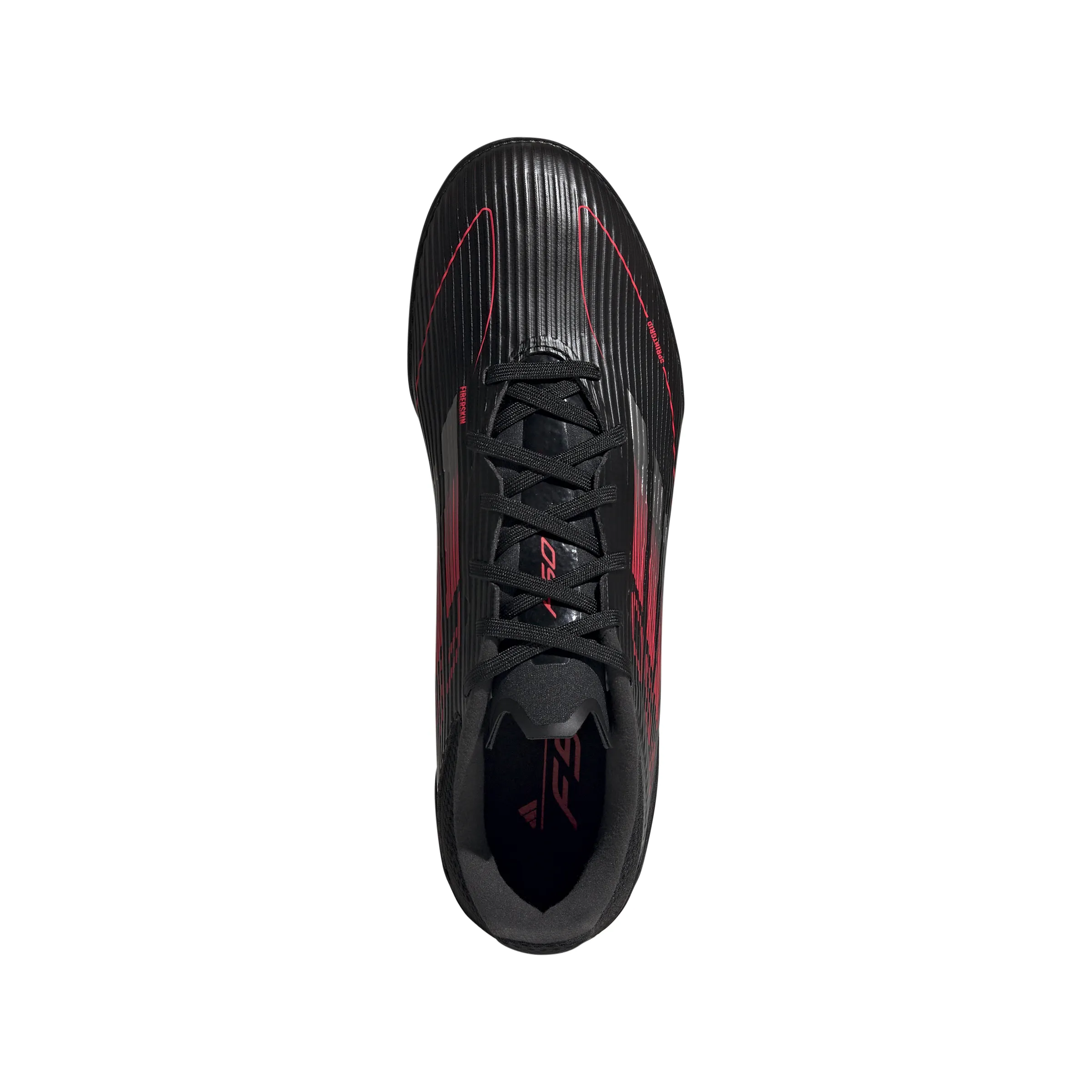 adidas F50 League TF Hallenschuhe - Kernschwarz/Eisenmetallic/Leuchtendes Rot