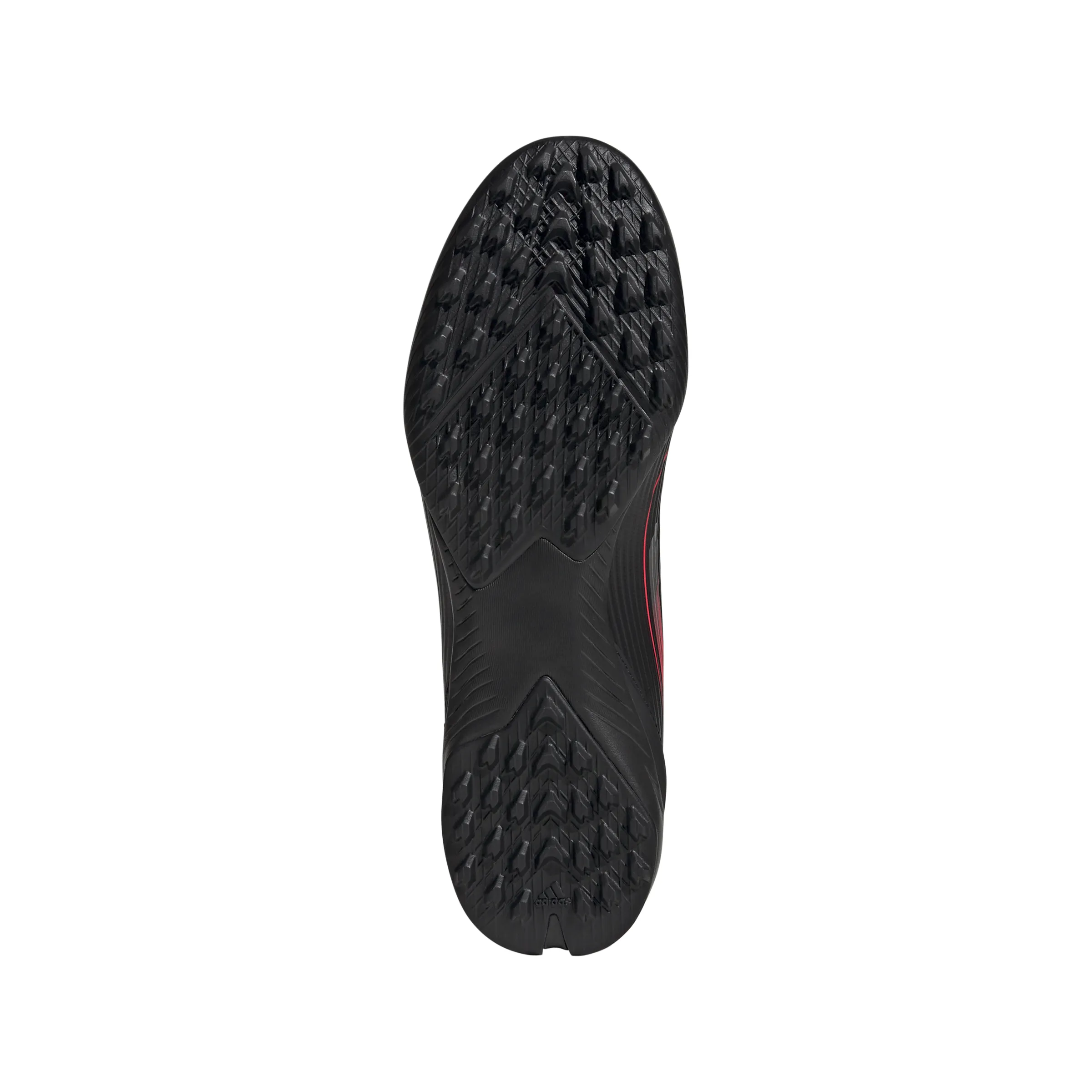 adidas F50 League TF Hallenschuhe - Kernschwarz/Eisenmetallic/Leuchtendes Rot