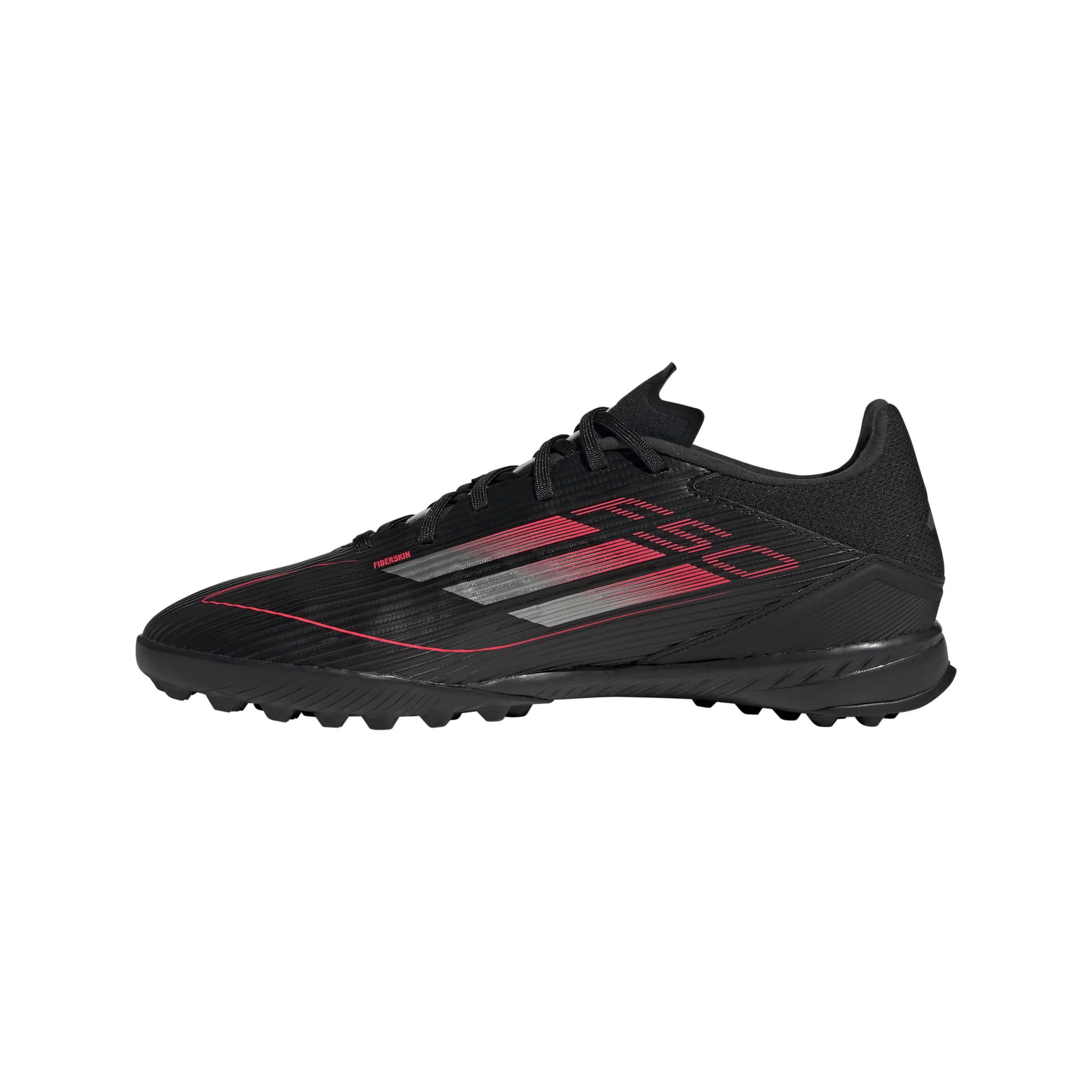 adidas F50 League TF Hallenschuhe - Kernschwarz/Eisenmetallic/Leuchtendes Rot