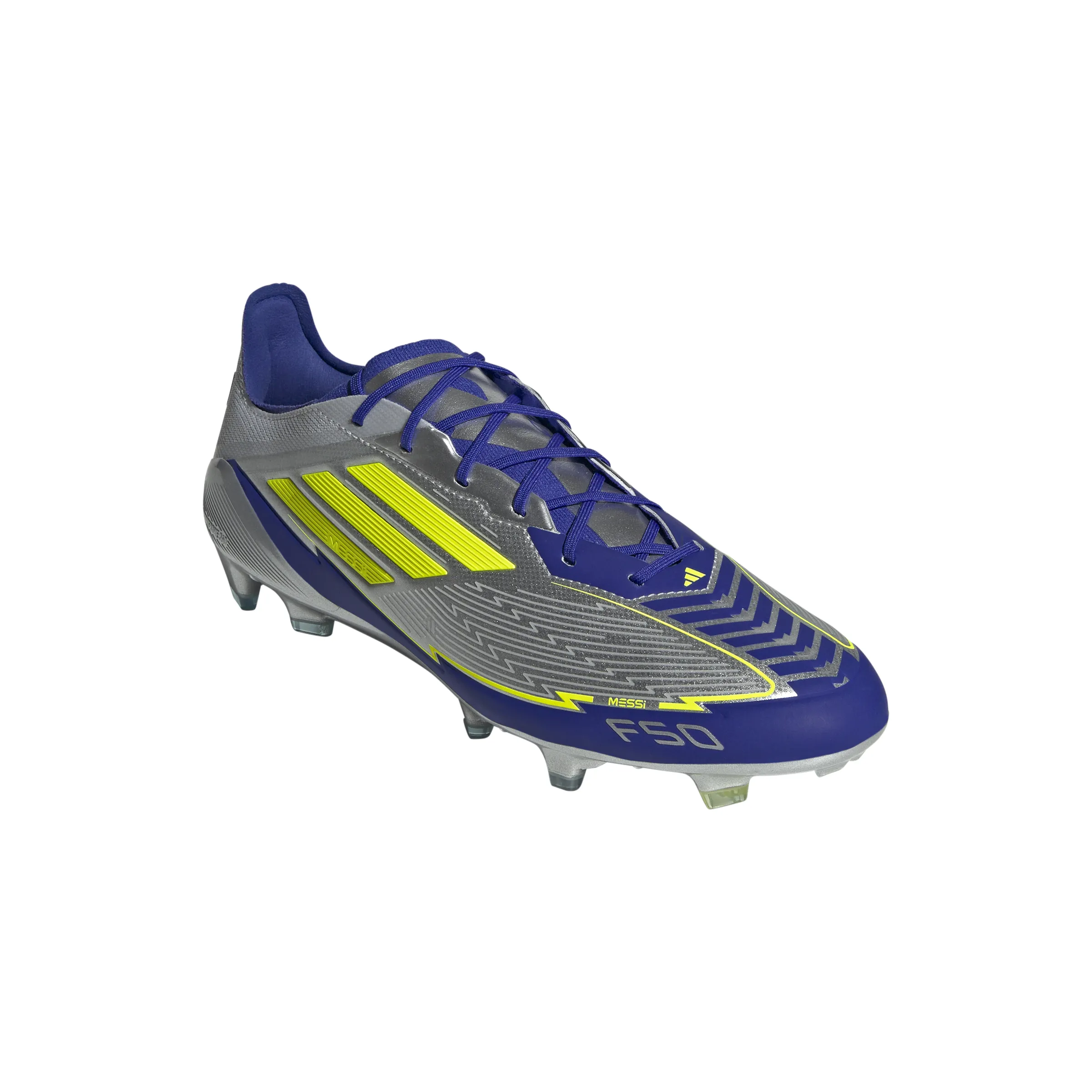 adidas F50 Messi Elite FG Hartplatz - Silber / Blau / Neon