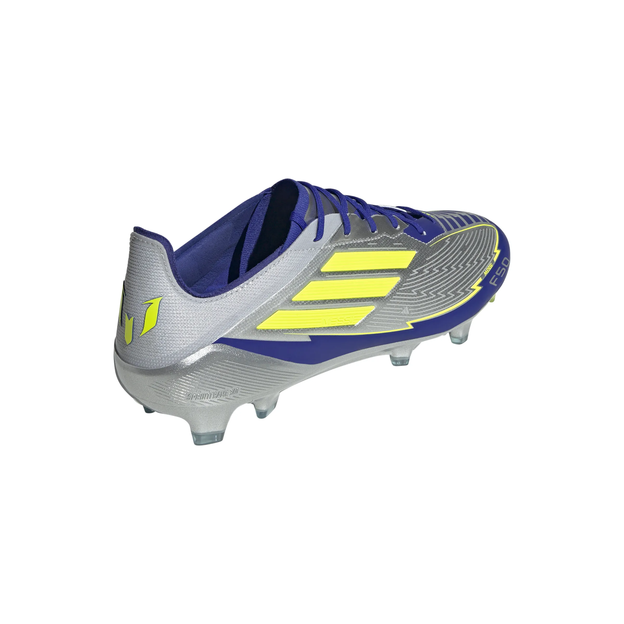 adidas F50 Messi Elite FG Hartplatz - Silber / Blau / Neon