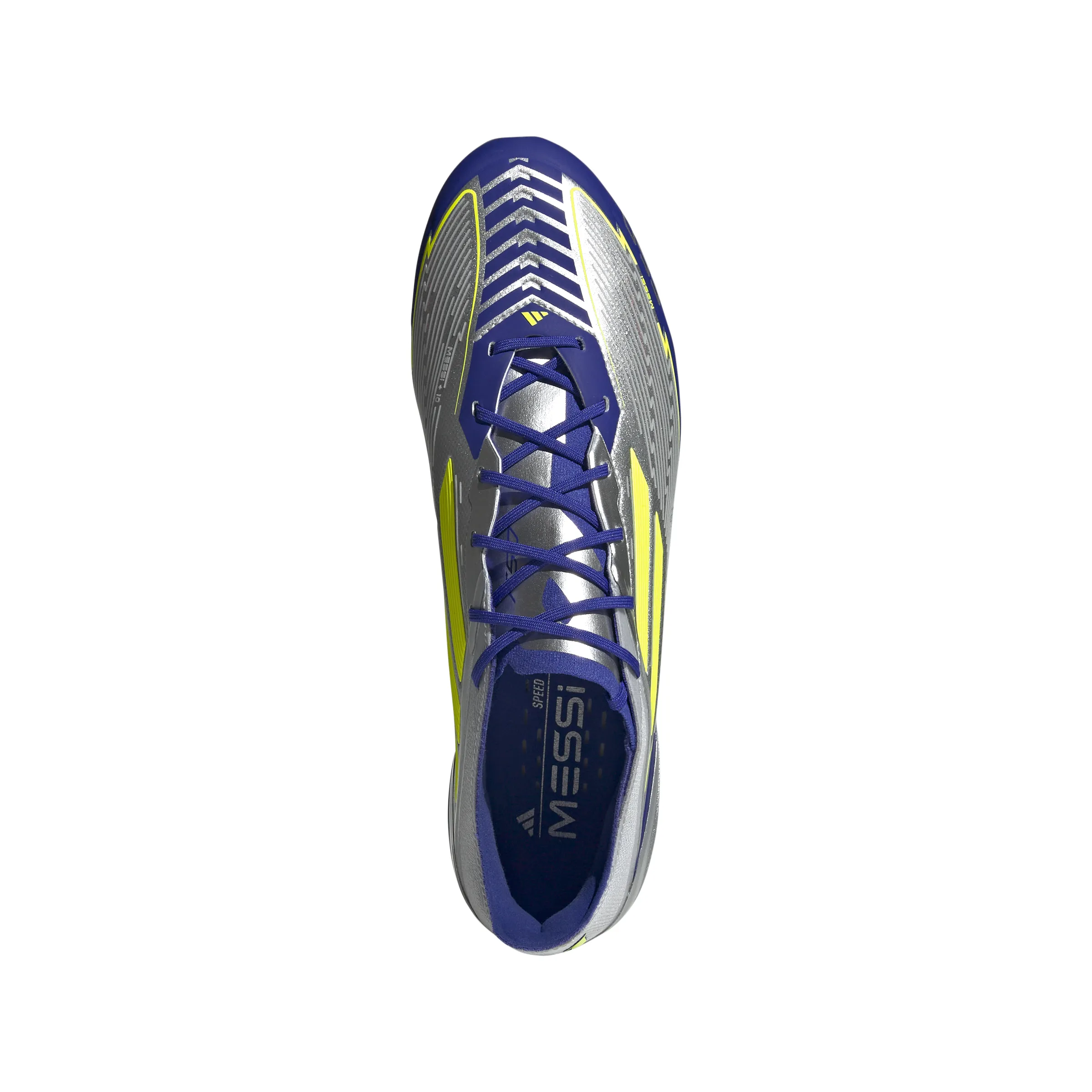 adidas F50 Messi Elite FG Hartplatz - Silber / Blau / Neon