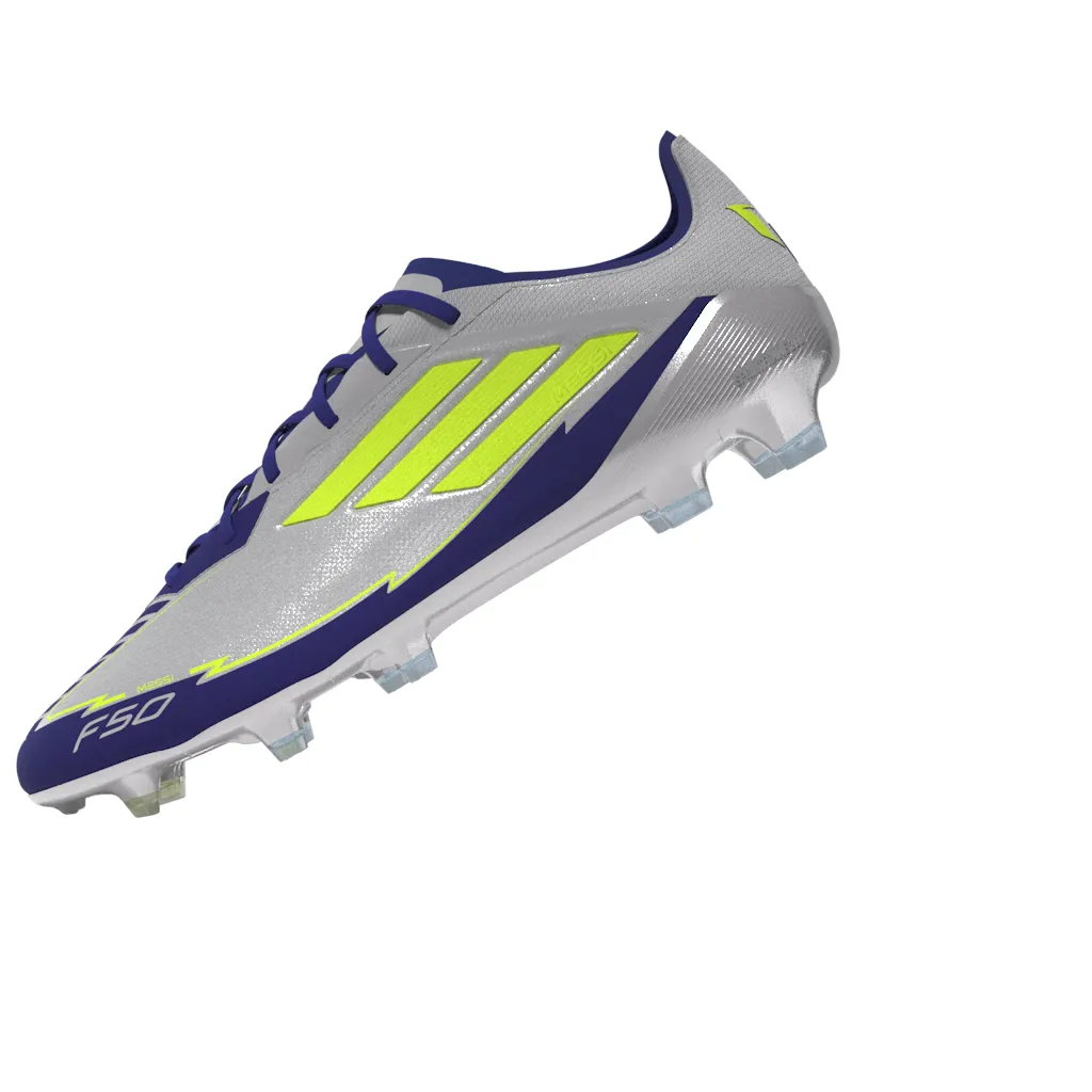 adidas F50 Messi Elite FG Hartplatz - Silber / Blau / Neon
