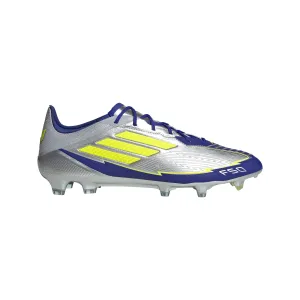 adidas F50 Messi Elite FG Hartplatz - Silber / Blau / Neon