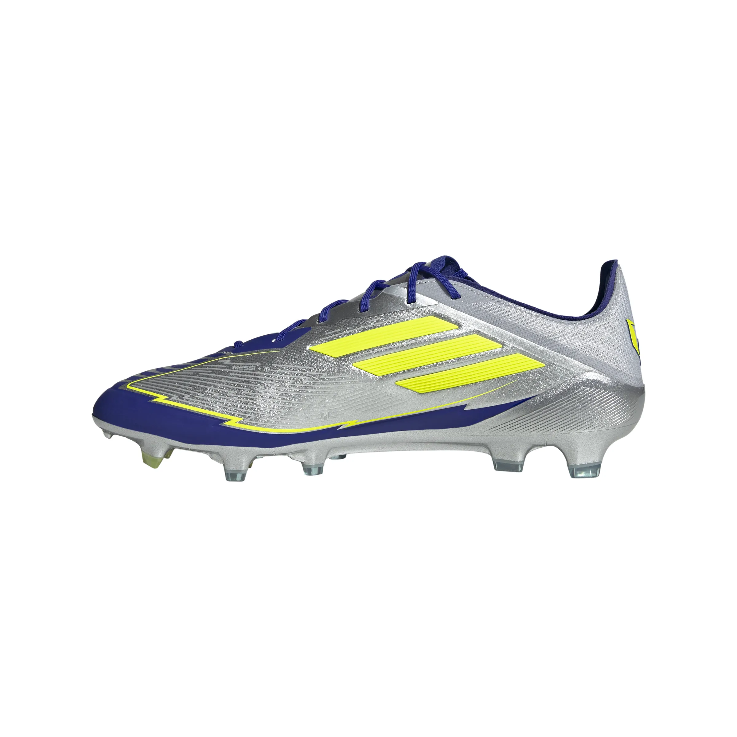adidas F50 Messi Elite FG Hartplatz - Silber / Blau / Neon
