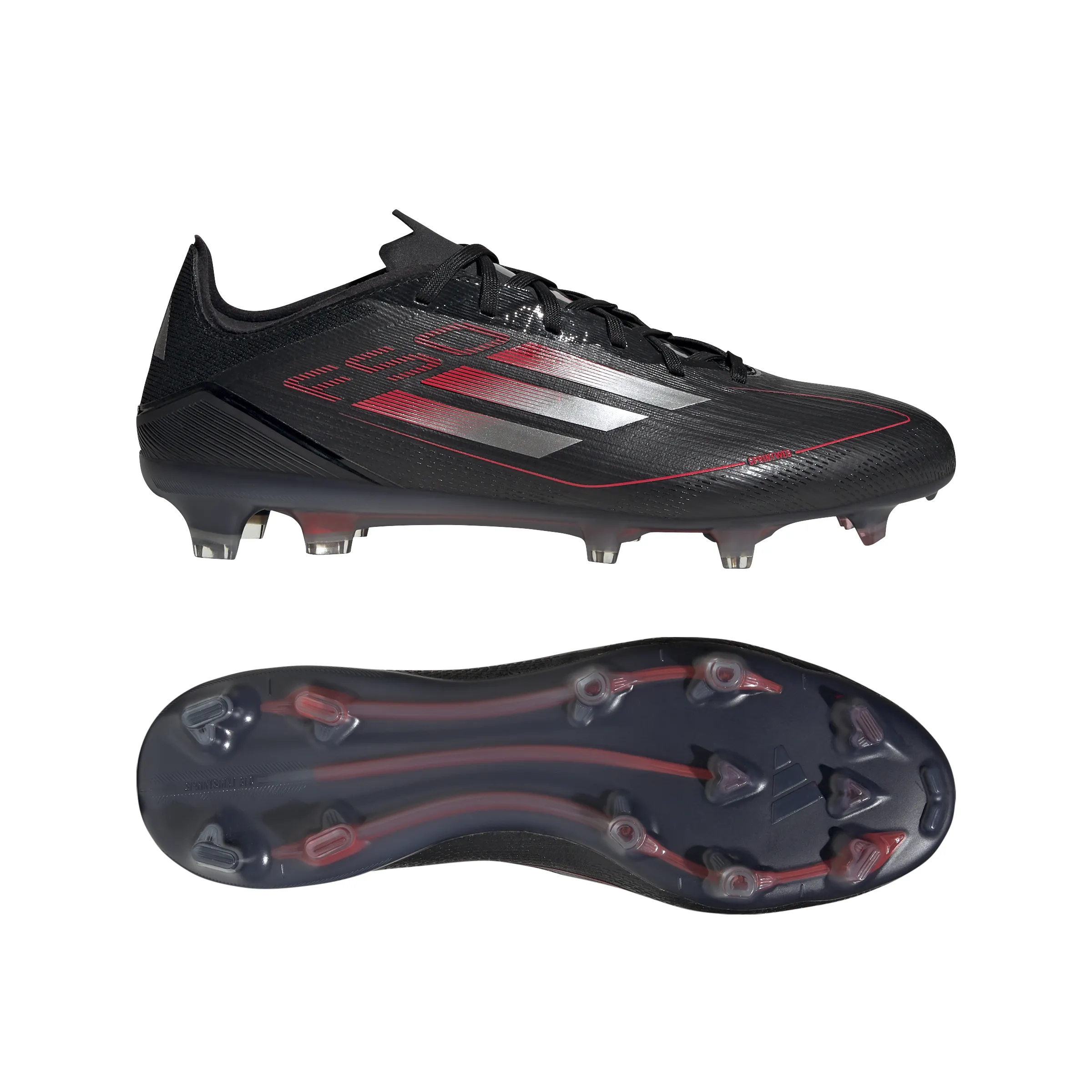 adidas F50 Pro FG Hartplatz - Kernschwarz/Eisenmet./Leuchtendes Rot