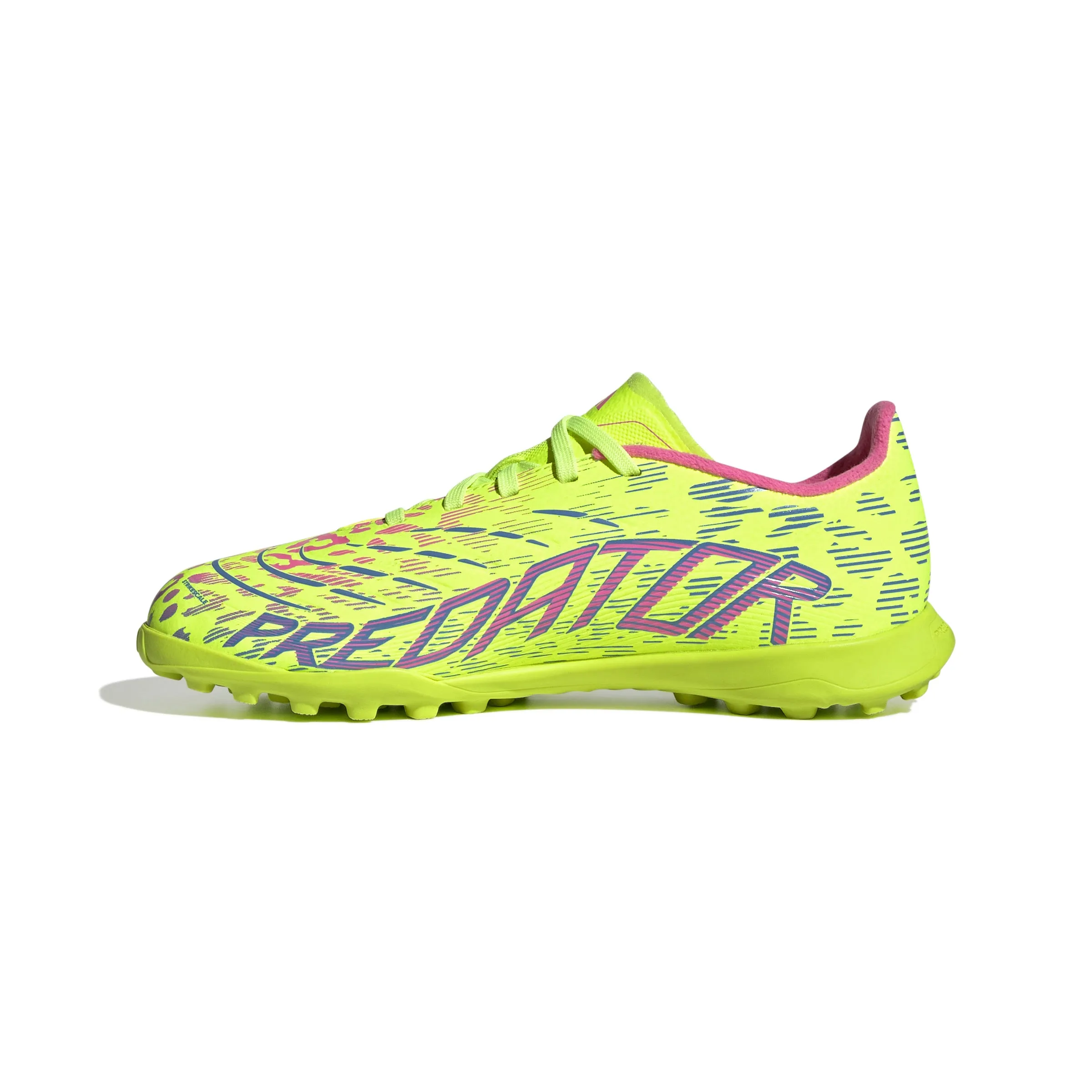 adidas Junior Predator League TF Kunstrasen - klare Zitrone/Blau-Fusion/klare Pink
