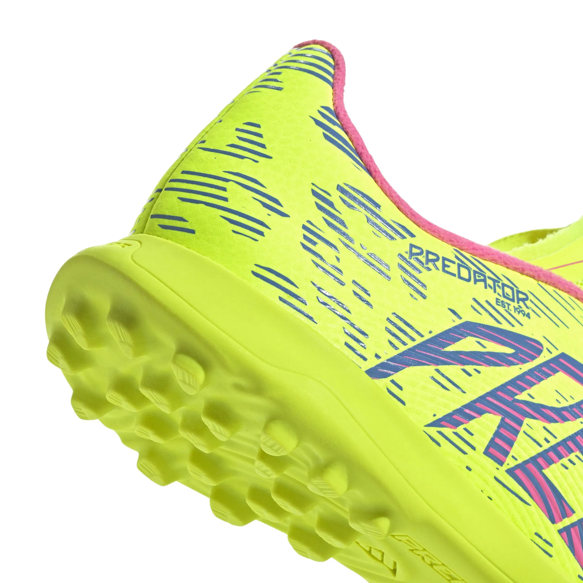 adidas Junior Predator League TF Kunstrasen - klare Zitrone/Blau-Fusion/klare Pink
