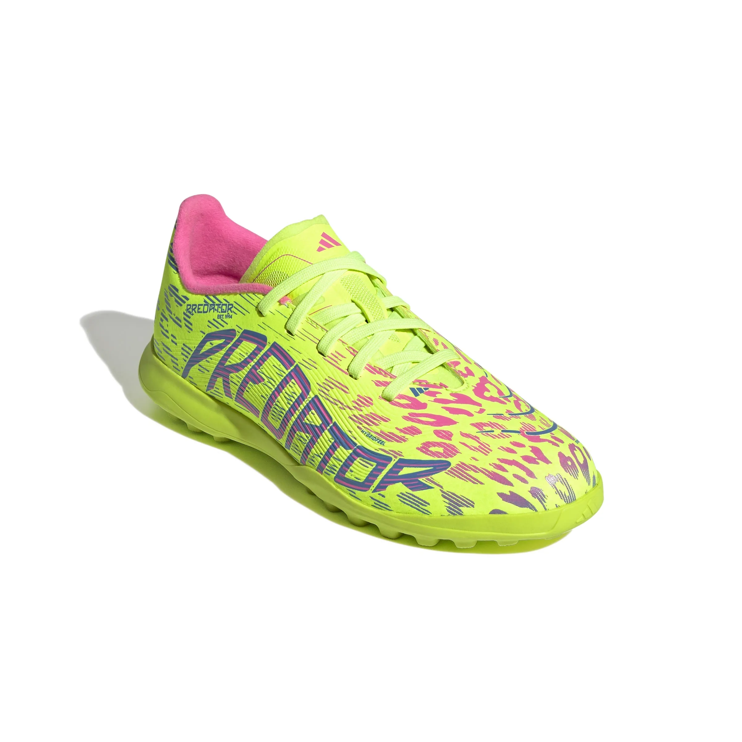 adidas Junior Predator League TF Kunstrasen - klare Zitrone/Blau-Fusion/klare Pink