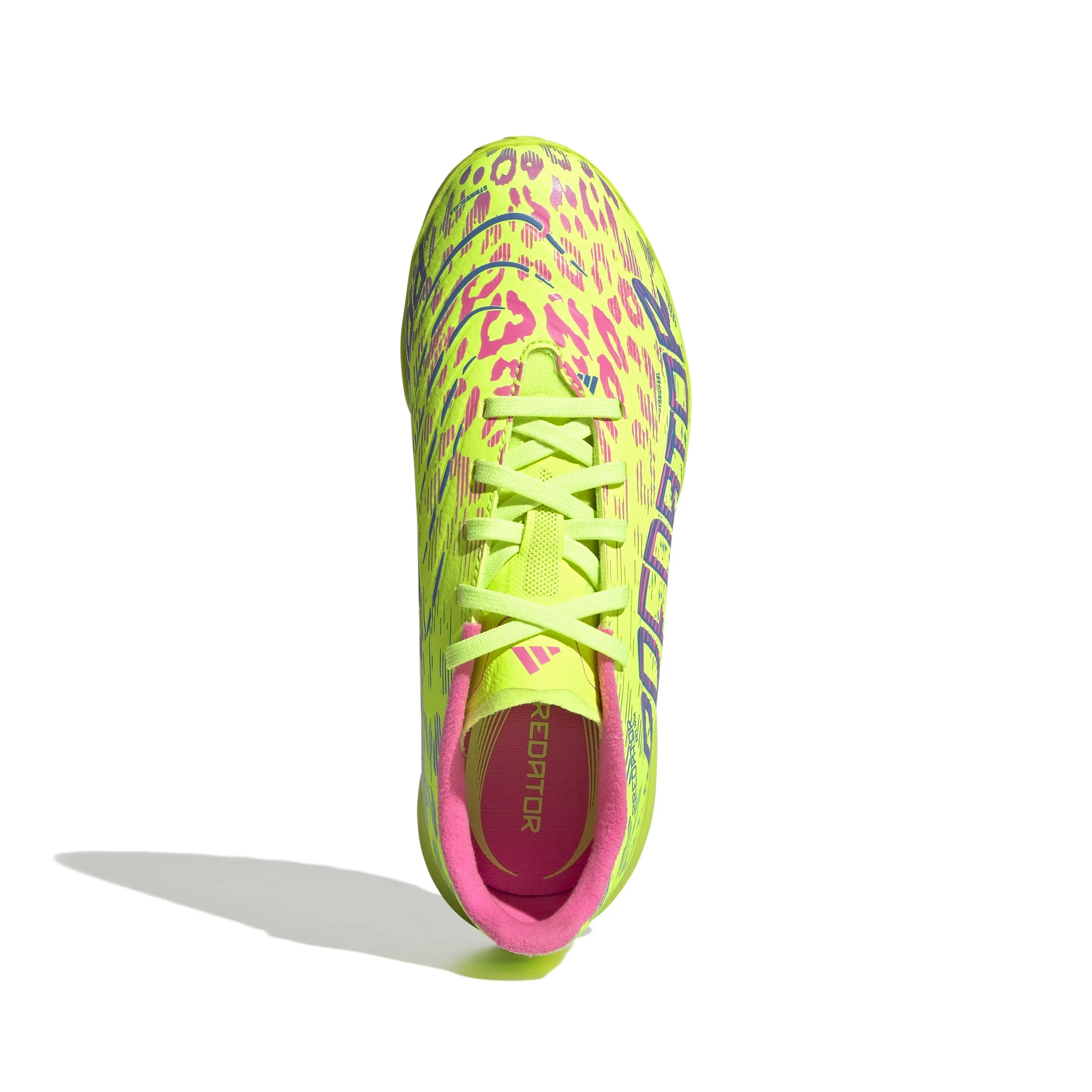 adidas Junior Predator League TF Kunstrasen - klare Zitrone/Blau-Fusion/klare Pink