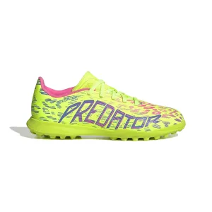 adidas Junior Predator League TF Kunstrasen - klare Zitrone/Blau-Fusion/klare Pink