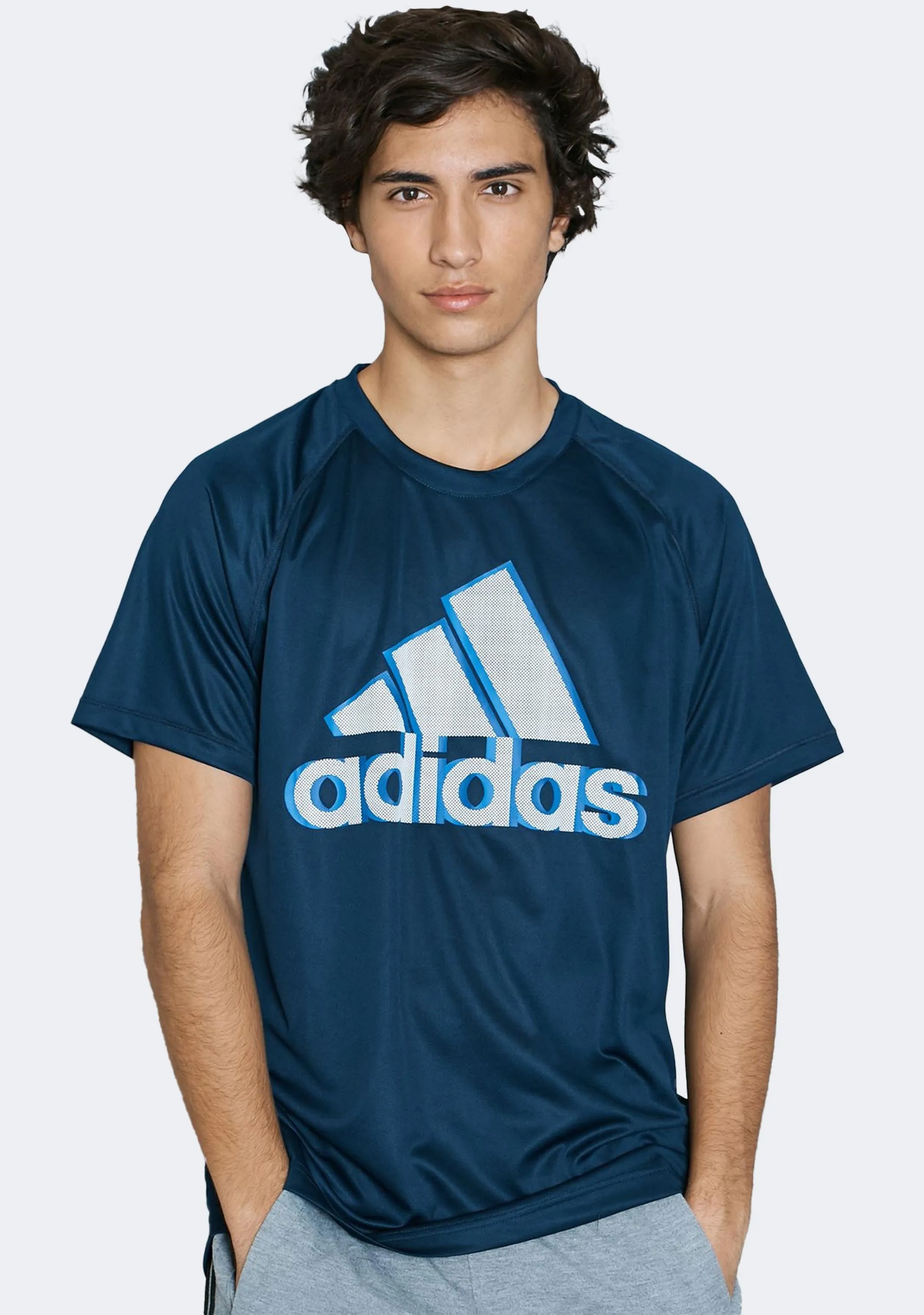 Adidas Herren Basis Logo T-Shirt Marineblau
