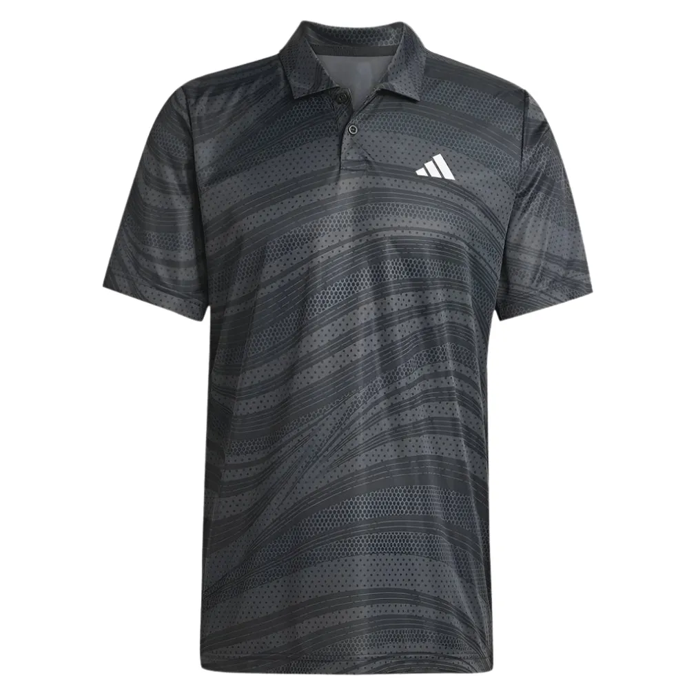 Adidas Herren Club Graphic Tennis Polo Schwarz und Anthrazit - JD5426 Bekleidung Adidas Herren