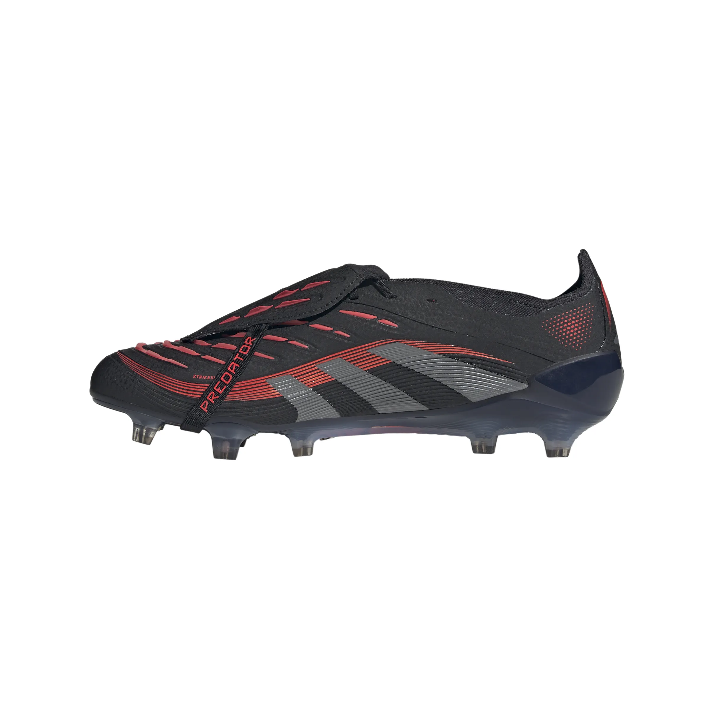adidas Predator Elite FT FG Fußballschuh für festen Untergrund - Kernschwarz/Grau Vier/Durchscheinendes Rot