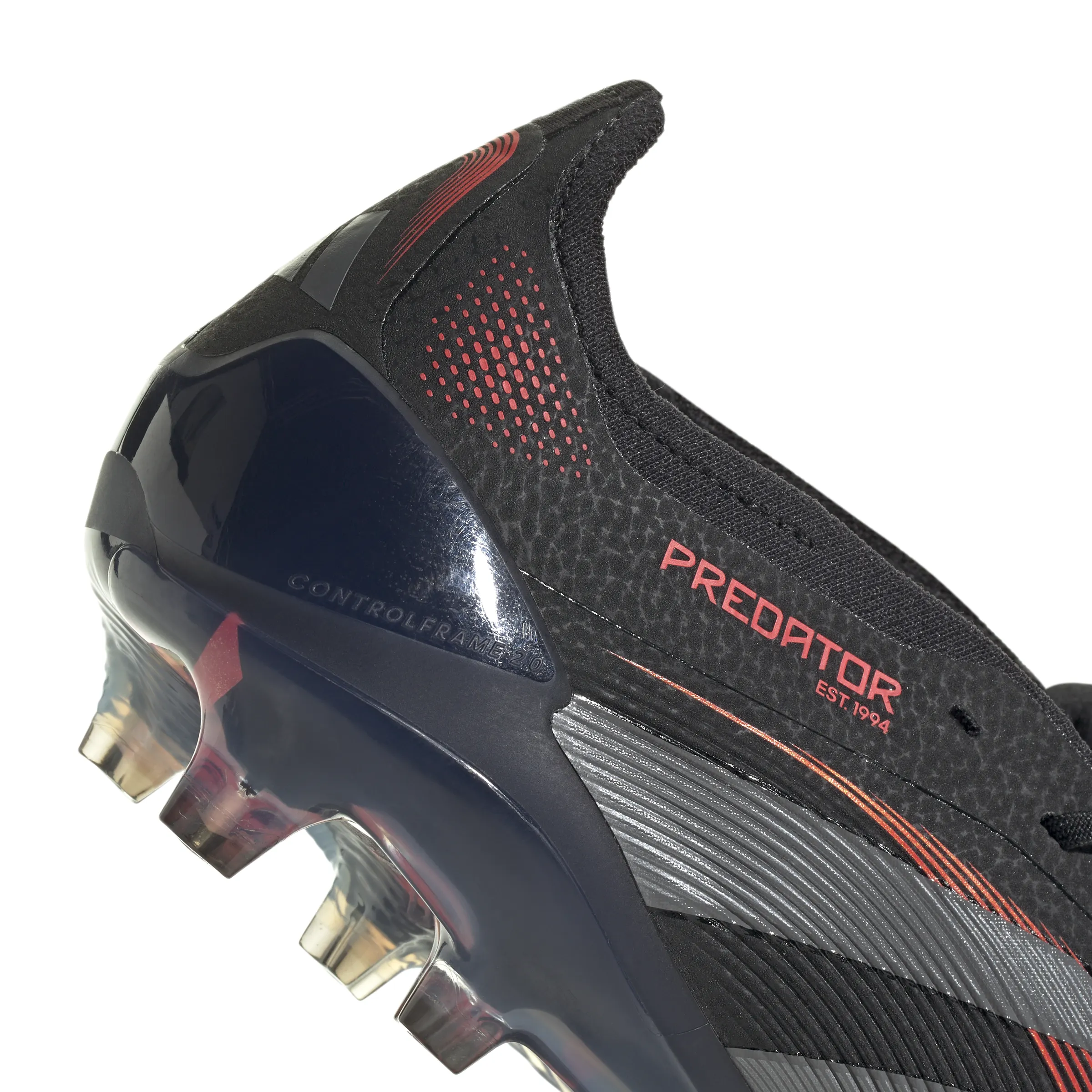 adidas Predator Elite FT FG Fußballschuh für festen Untergrund - Kernschwarz/Grau Vier/Durchscheinendes Rot