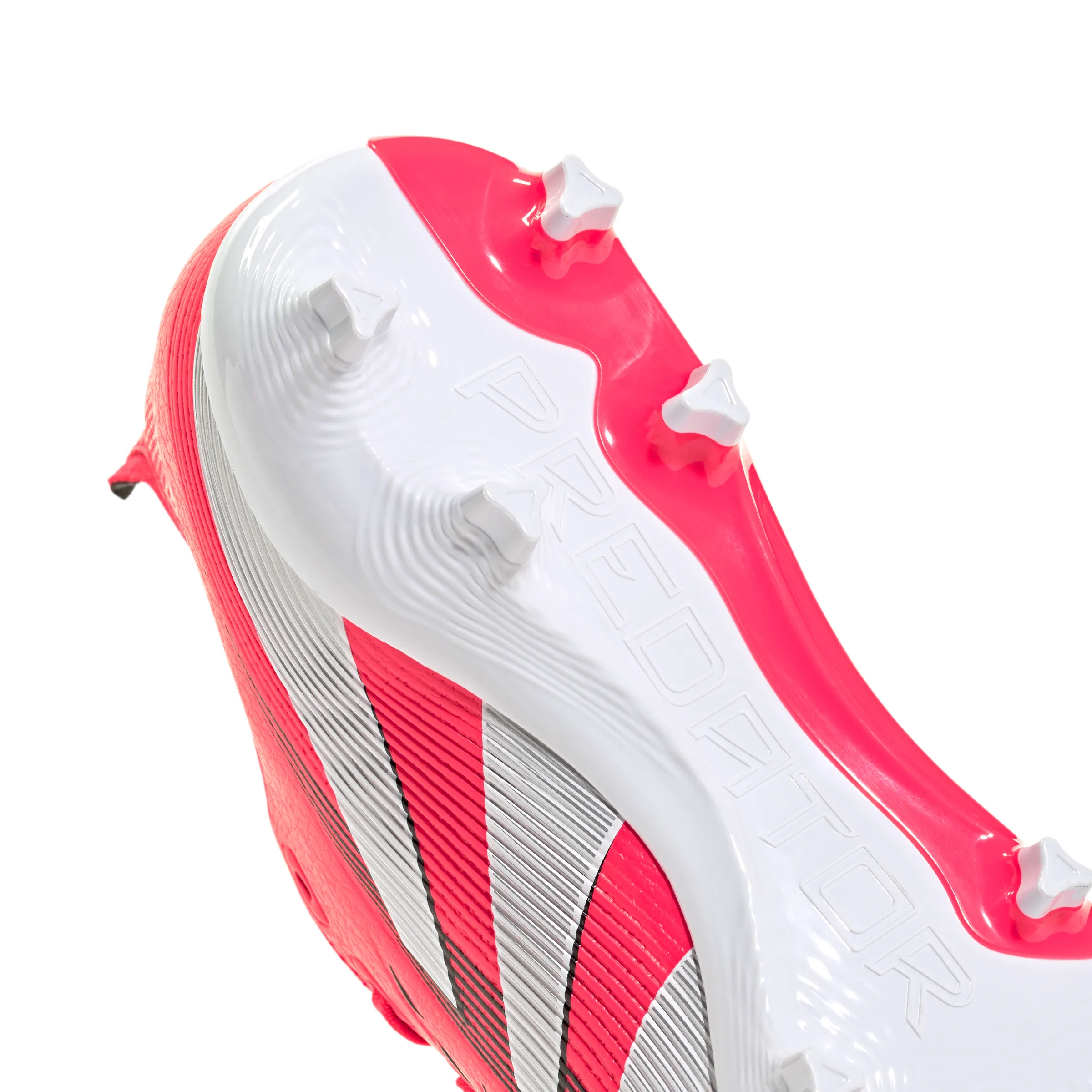 adidas Predator League FG/MG Fußballschuh - klarer Rot/Weißes Obermaterial/Kernschwarz