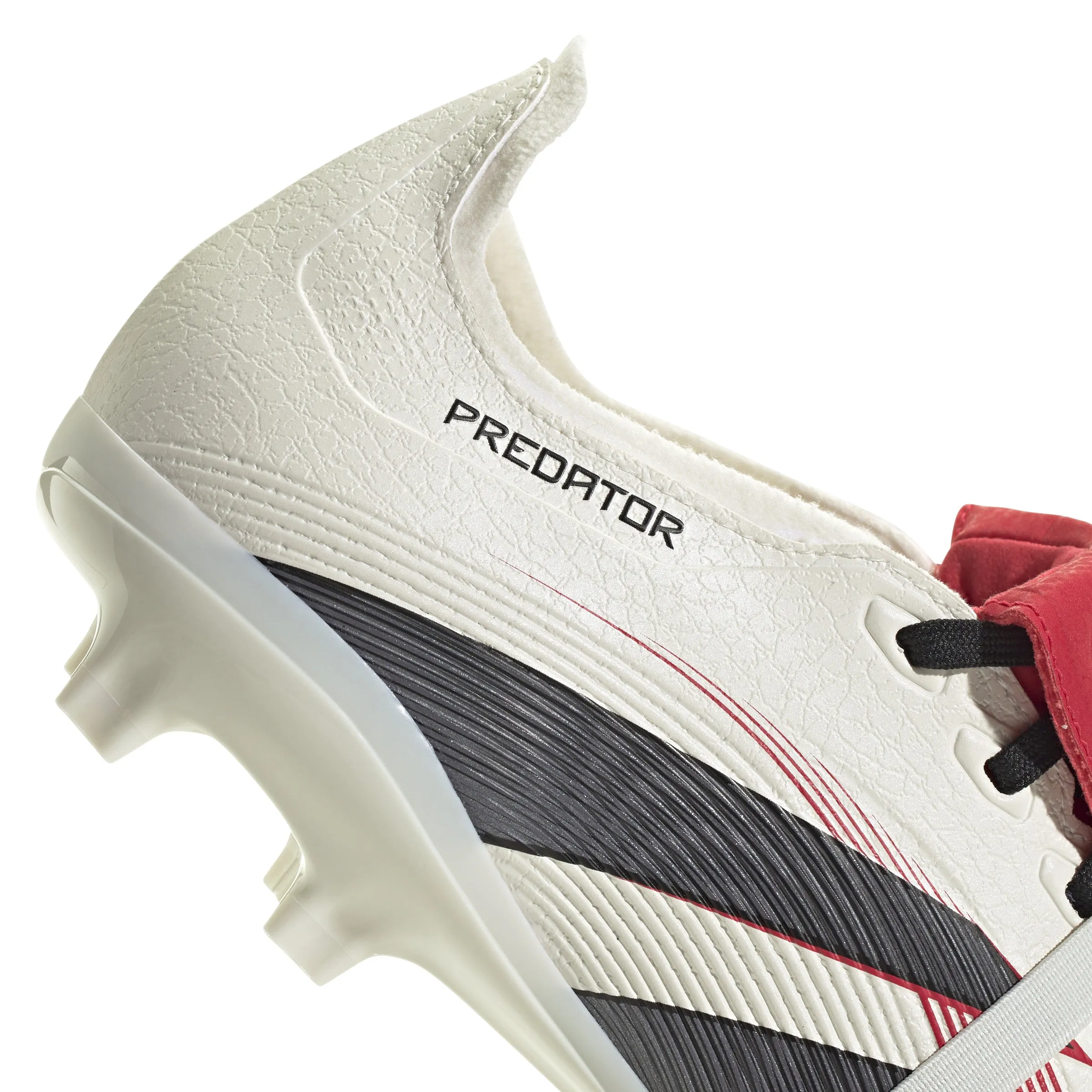 adidas Predator League gefaltete Zunge FG/MG Fußballschuh - Off White/Core Black/Pure Ruby