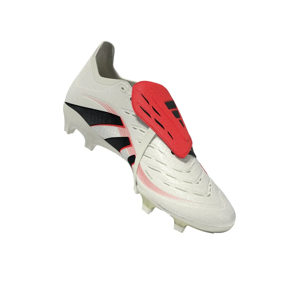 adidas Predator League gefaltete Zunge FG/MG Fußballschuh - Off White/Core Black/Pure Ruby